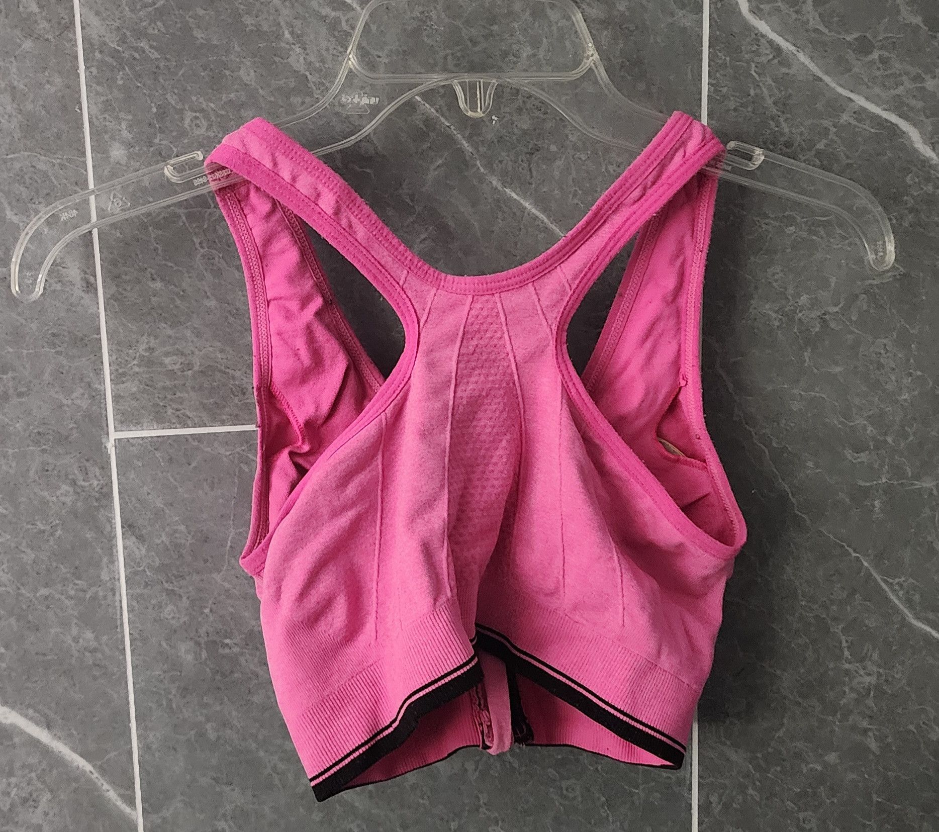 Other Zip Front Sports Bra Heather Pink Bra Medium Size ONE SIZE - 2 Thumbnail