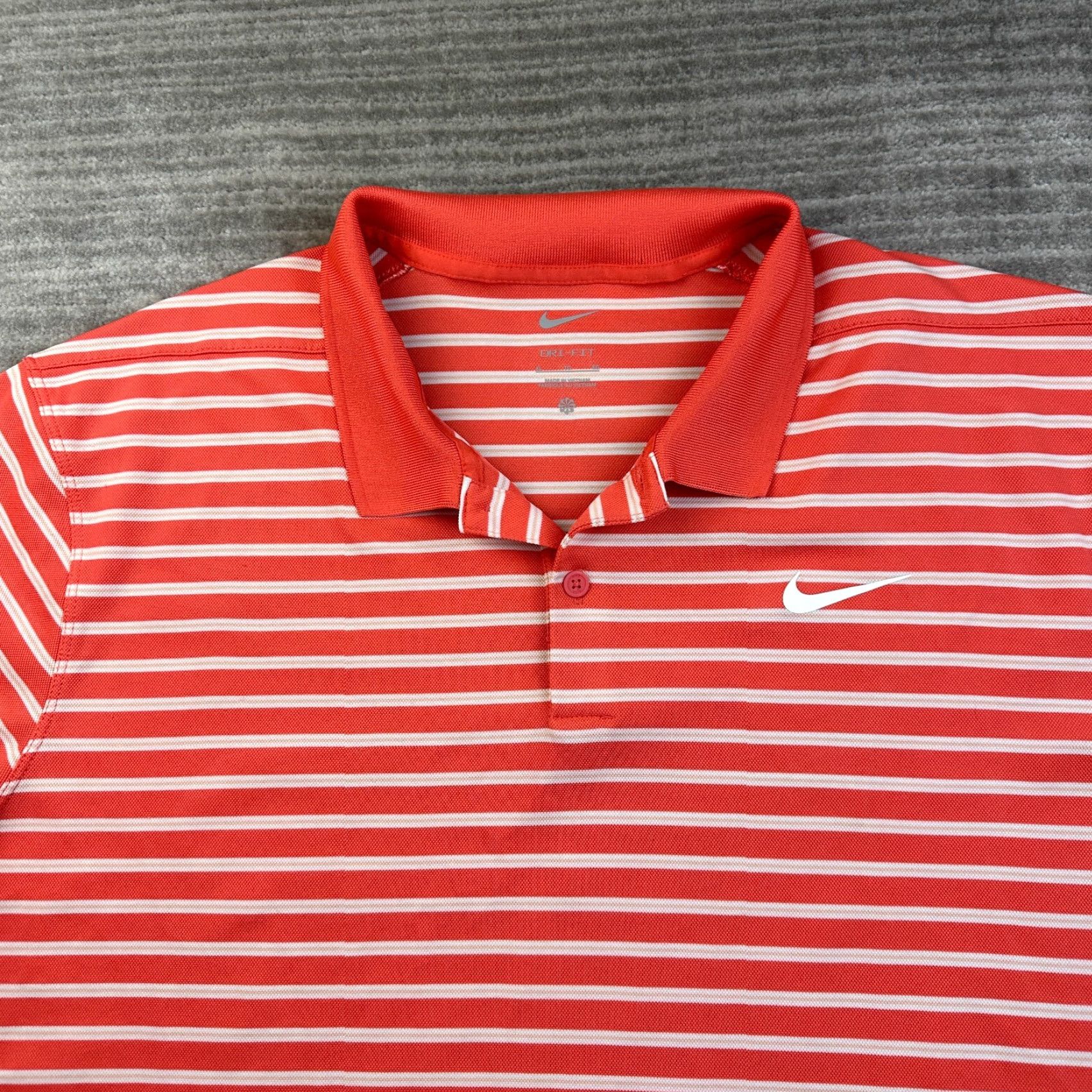 Nike nike polo shirt mens XL orange victory striped dri fit golf Size US XL / EU 56 / 4 - 3 Thumbnail