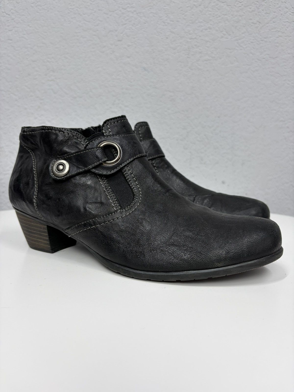 If Six Was Nine AS 98 Vibe Artisan Black Leather Side Zip Ankle Biker Boots Size US 9 / EU 42 - 4 Thumbnail