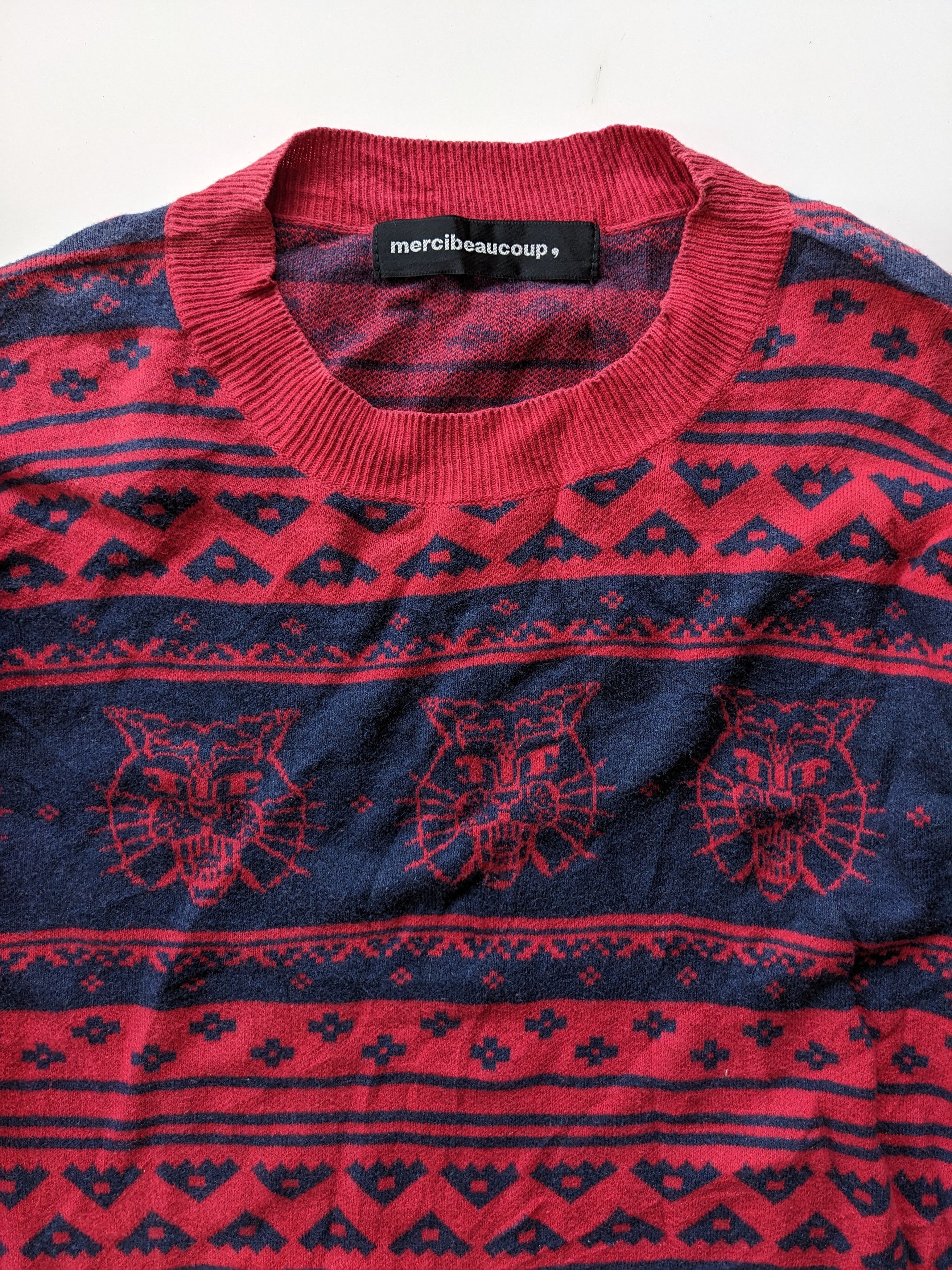 Issey Miyake Vintage mercibeaucoup jumper tiger motif Size US L / EU 52-54 / 3 - 3 Thumbnail