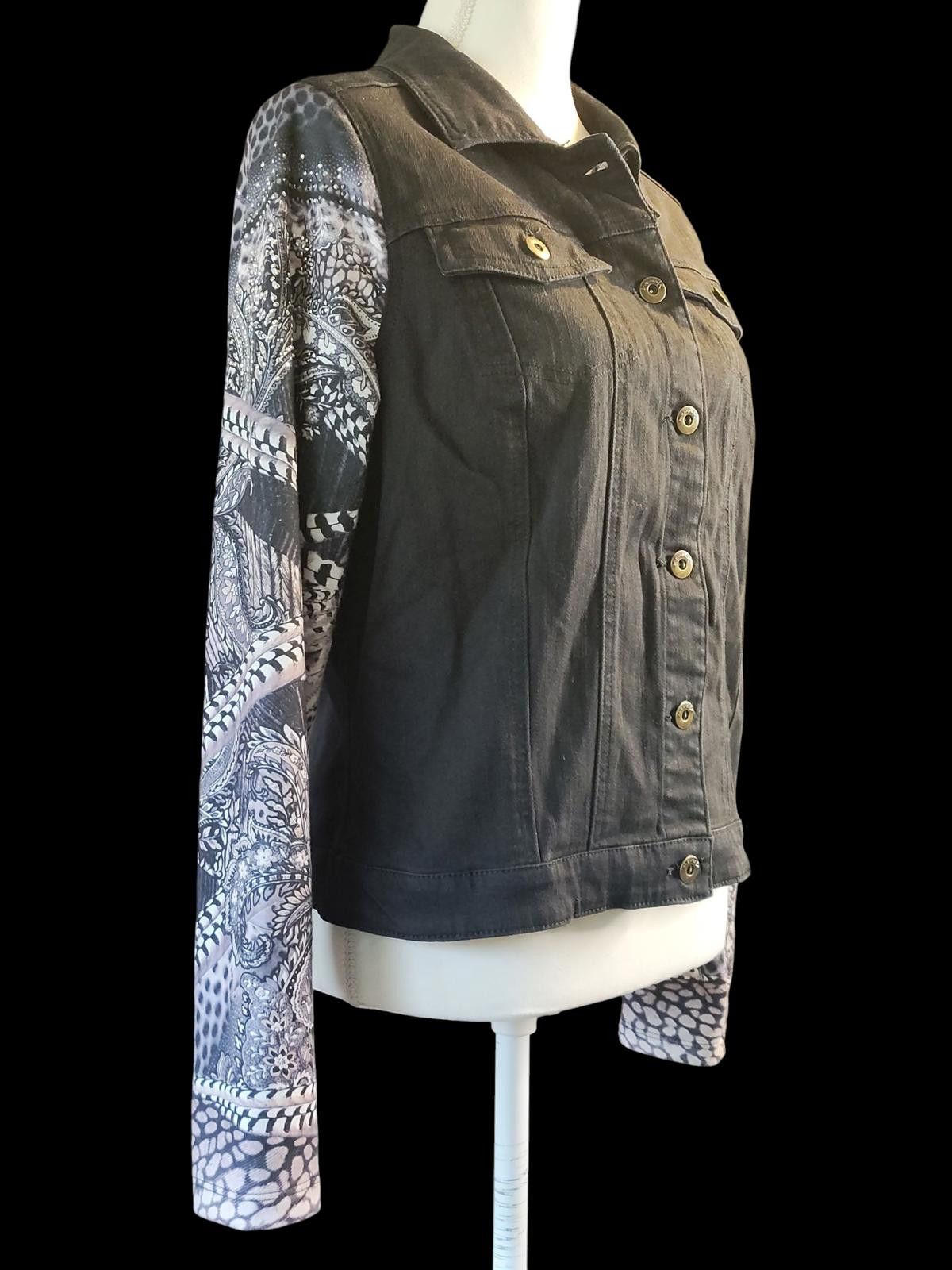 Other One World Women's Utility Jacket with Patterned Sleeves Size L / US 10 / IT 46 - 3 Thumbnail