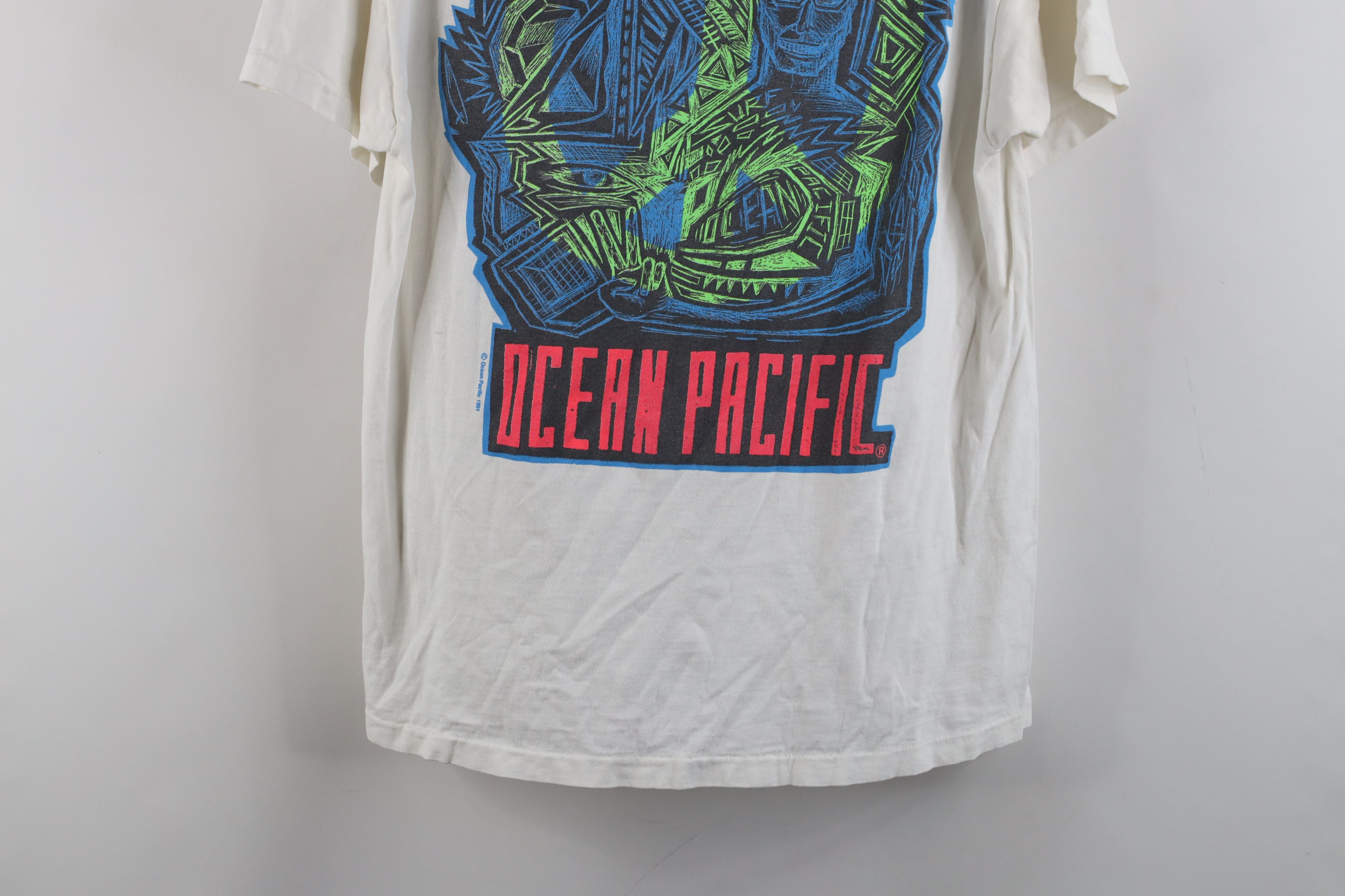 Ocean Pacific × Vintage Vintage 90s Ocean Pacific Spell Out Surfing T-Shirt USA Size US M / EU 48-50 / 2 - 17 Thumbnail