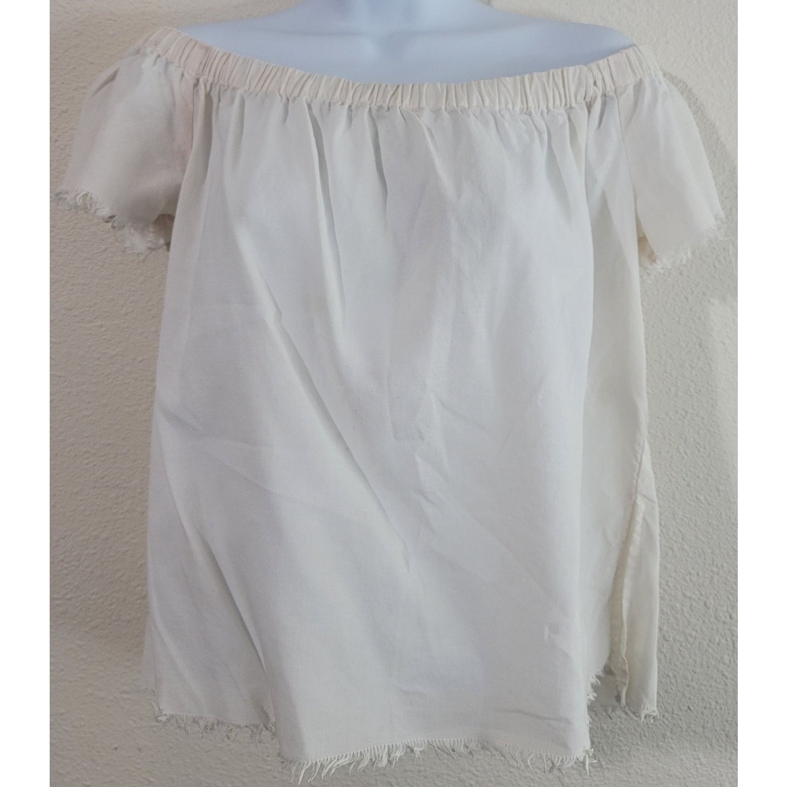 Other Cloth & Stone Anthropologie Cream Off The Shoulder Frayed S Size S / US 4 / IT 40 - 1 Thumbnail