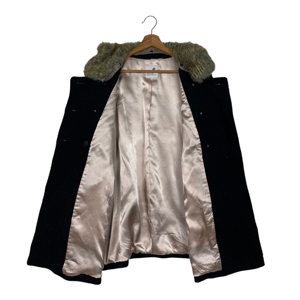 Japanese Brand Earth Music & Ecology Double Breasted Coat With Fur Colar Size S / US 4 / IT 40 - 12 Thumbnail