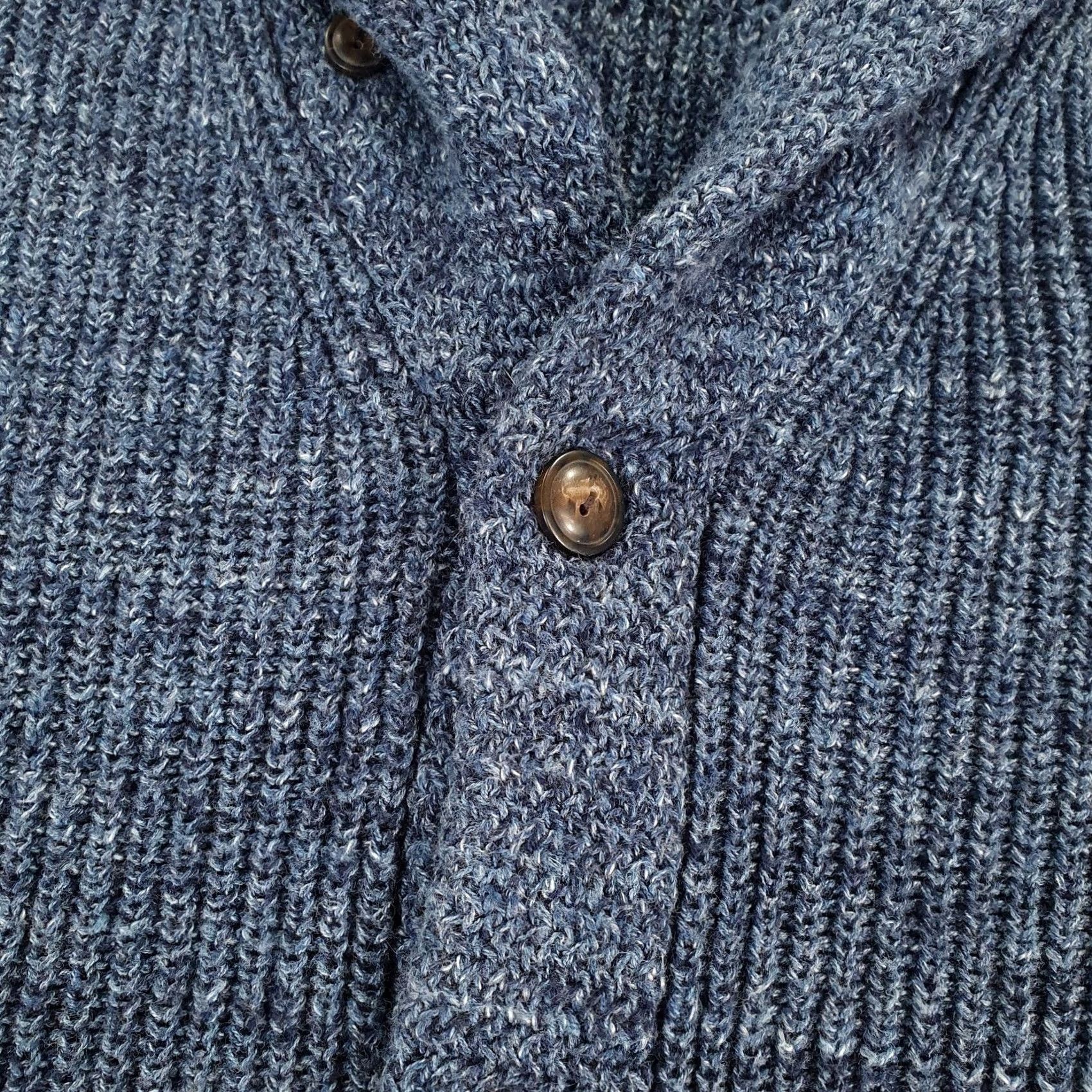Polo Ralph Lauren Polo Ralph Lauren Cardigan Mens XL Shawl Neck Heavyweight Blue Knit Jumper Pocketed 100% Cotton Winter Regular Size US XL / EU 56 / 4 - 4 Thumbnail