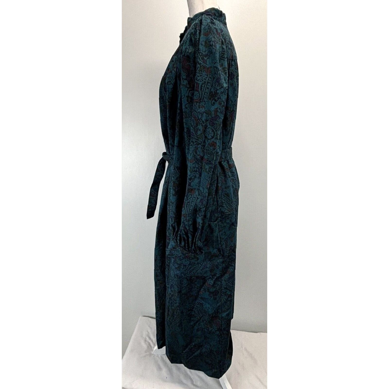 J. Jill Vtg J. Jill Canvas Dress Large Tie Belt Midi Shift Made In USA Cottage Core Size L / US 10 / IT 46 - 3 Thumbnail