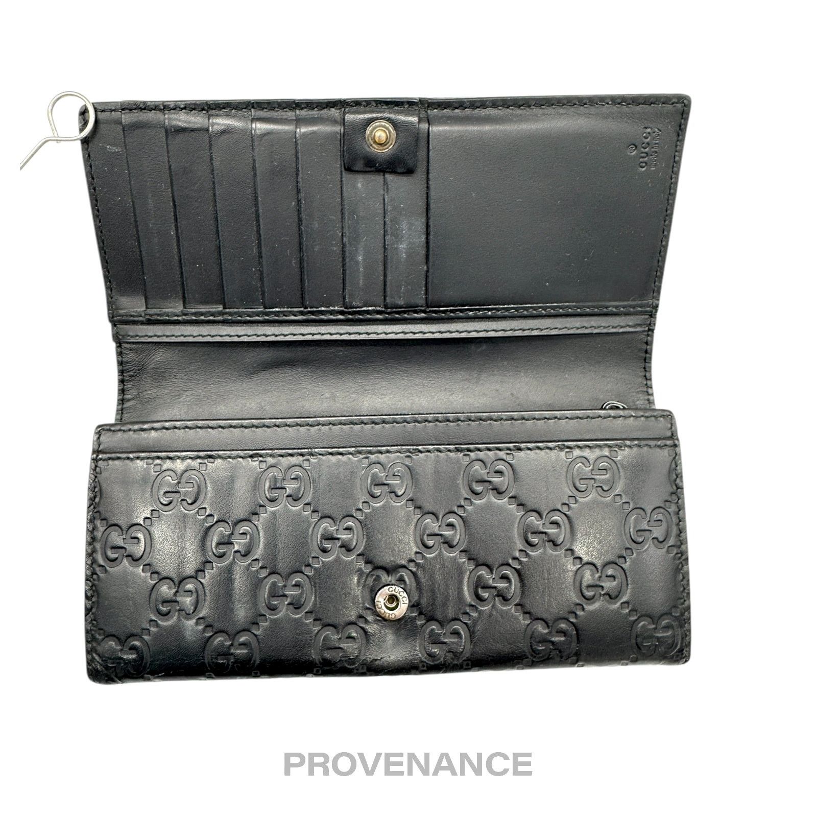 Gucci 🔴 Gucci Long Wallet - Black Guccissima Leather Size ONE SIZE - 5 Thumbnail