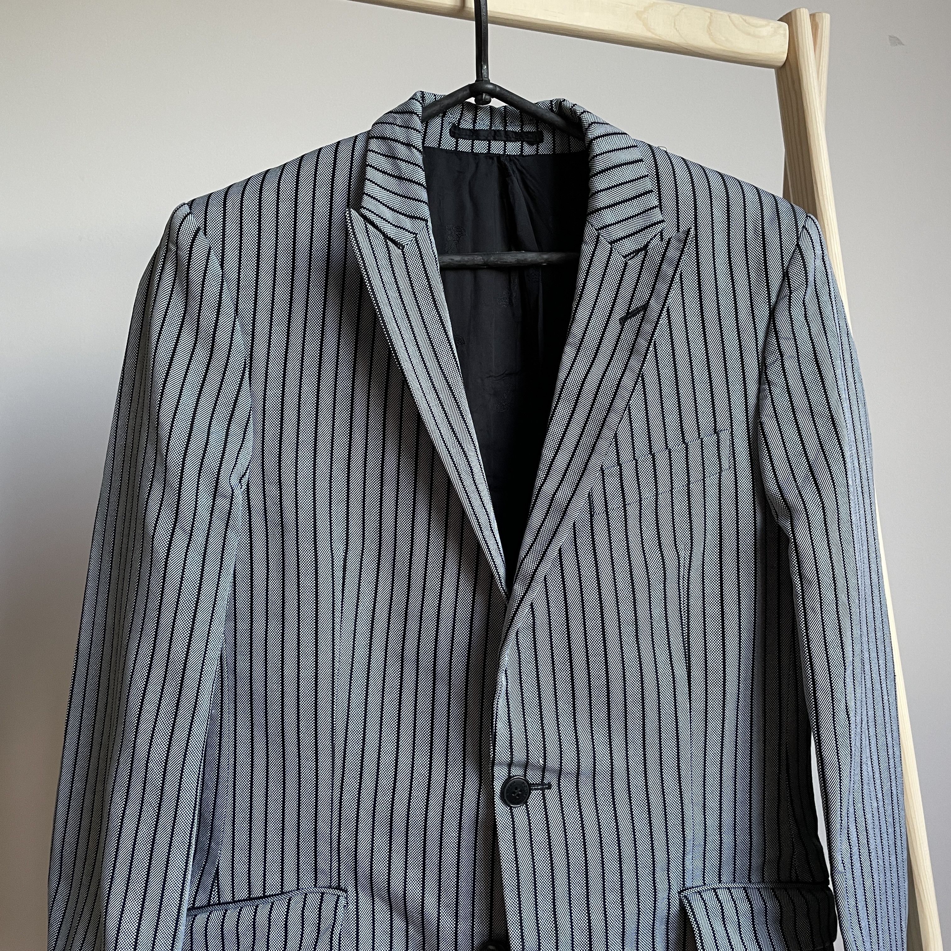 Versace Versace Collection Peak Lapels Striped Cotton Blazer Size 36R - 4 Thumbnail