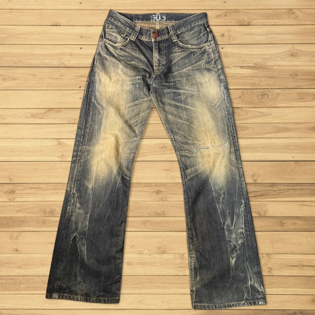 If Six Was Nine 🔥 Vintage Special Flared 🌈 Stich Edwin Blue Trip Mud Denim Size US 30 / EU 46 - 2 Thumbnail
