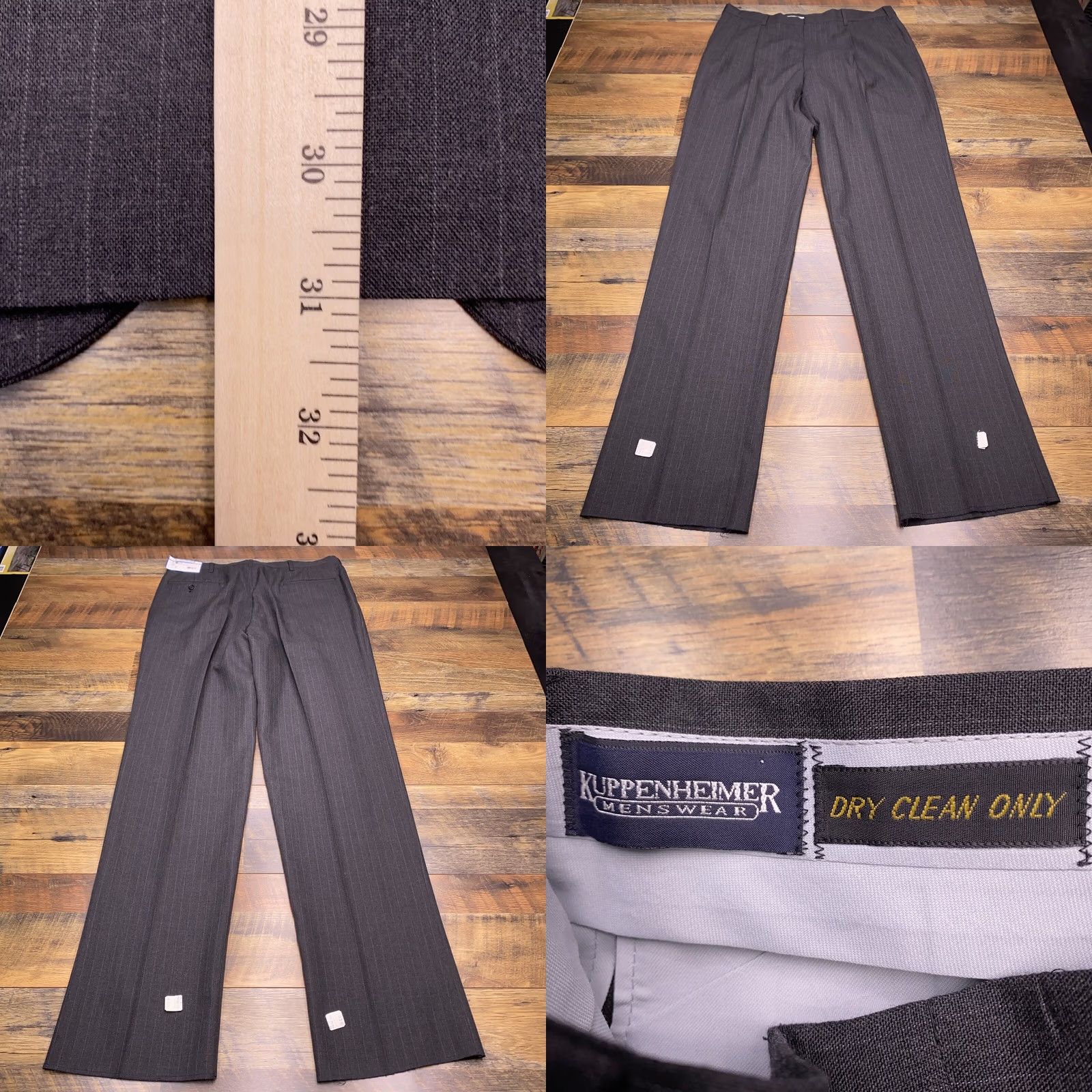 Vintage VINTAGE Kuppenheimer Suit 41R Gray Striped Worsted Wool 2 Piece Men 90s 80s Formal Wedding Size 42R - 10 Thumbnail