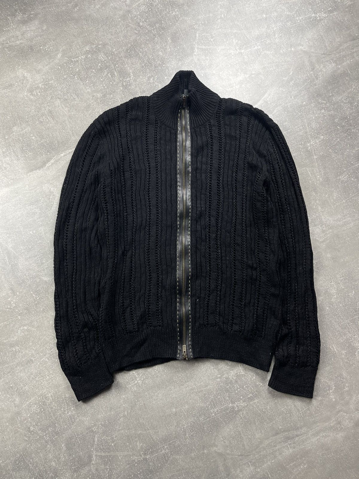 Fendi Fendi Vintage Luxury Ribbed Knit Cotton Zip Cardigan Black Size US M / EU 48-50 / 2 - 5 Thumbnail