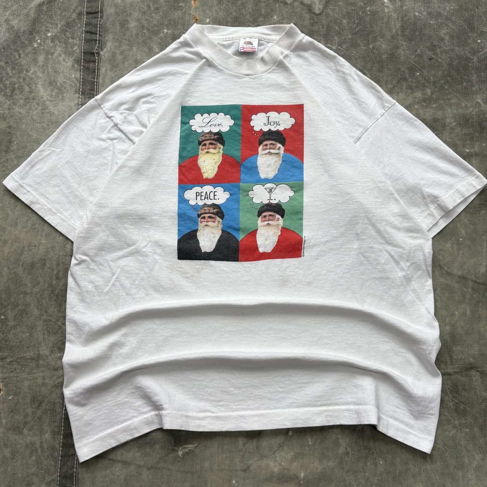 Andy Warhol Vintage 90s Andy Warhol Love Joy Peace Martini Santa Shirt Size US XL / EU 56 / 4 - 1 Thumbnail