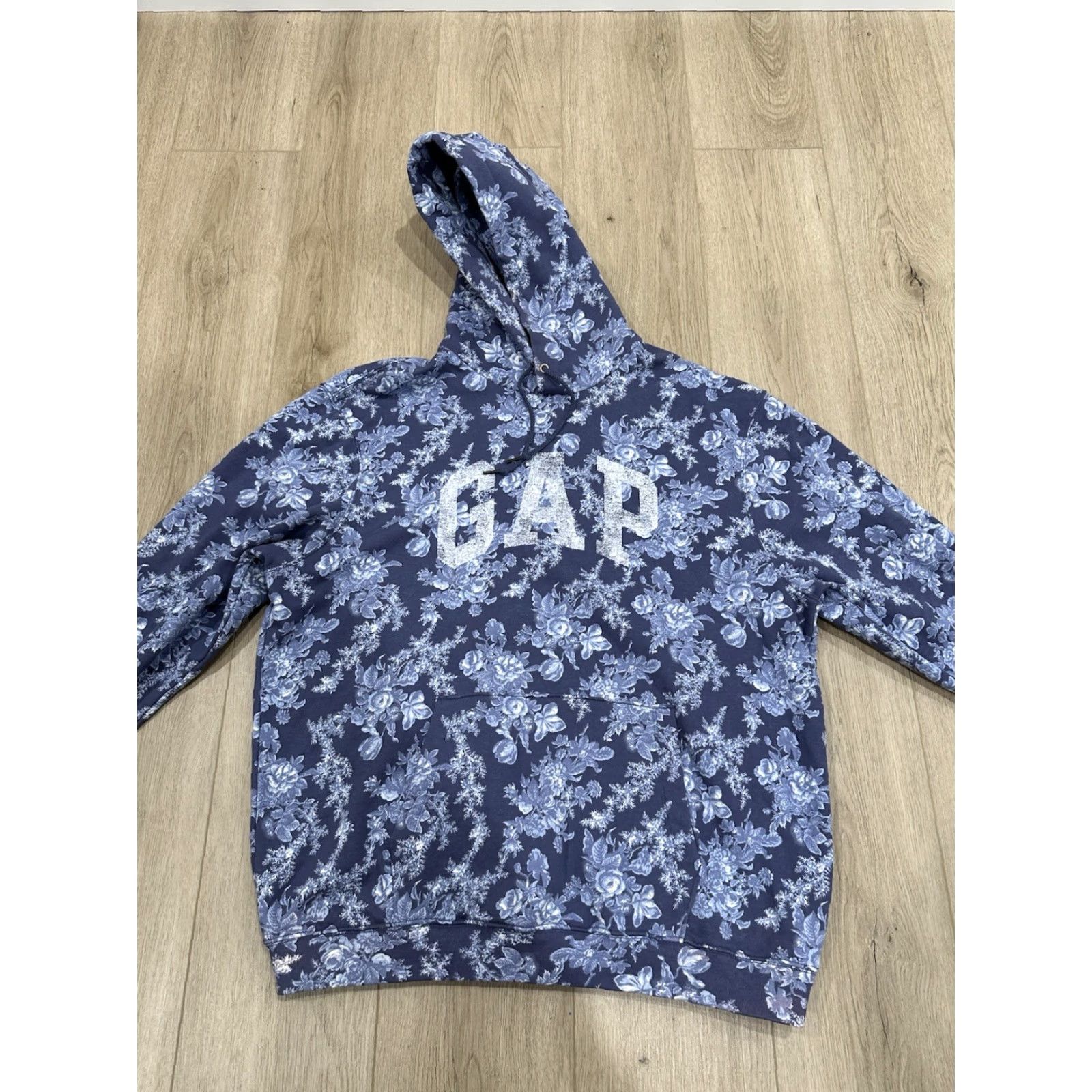 LoveShackFancy Gap x Love Shack Fancy Hoodie XL Blue Floral Sweatshirt Streetwear Womens Size XL / US 12-14 / IT 48-50 - 3 Thumbnail