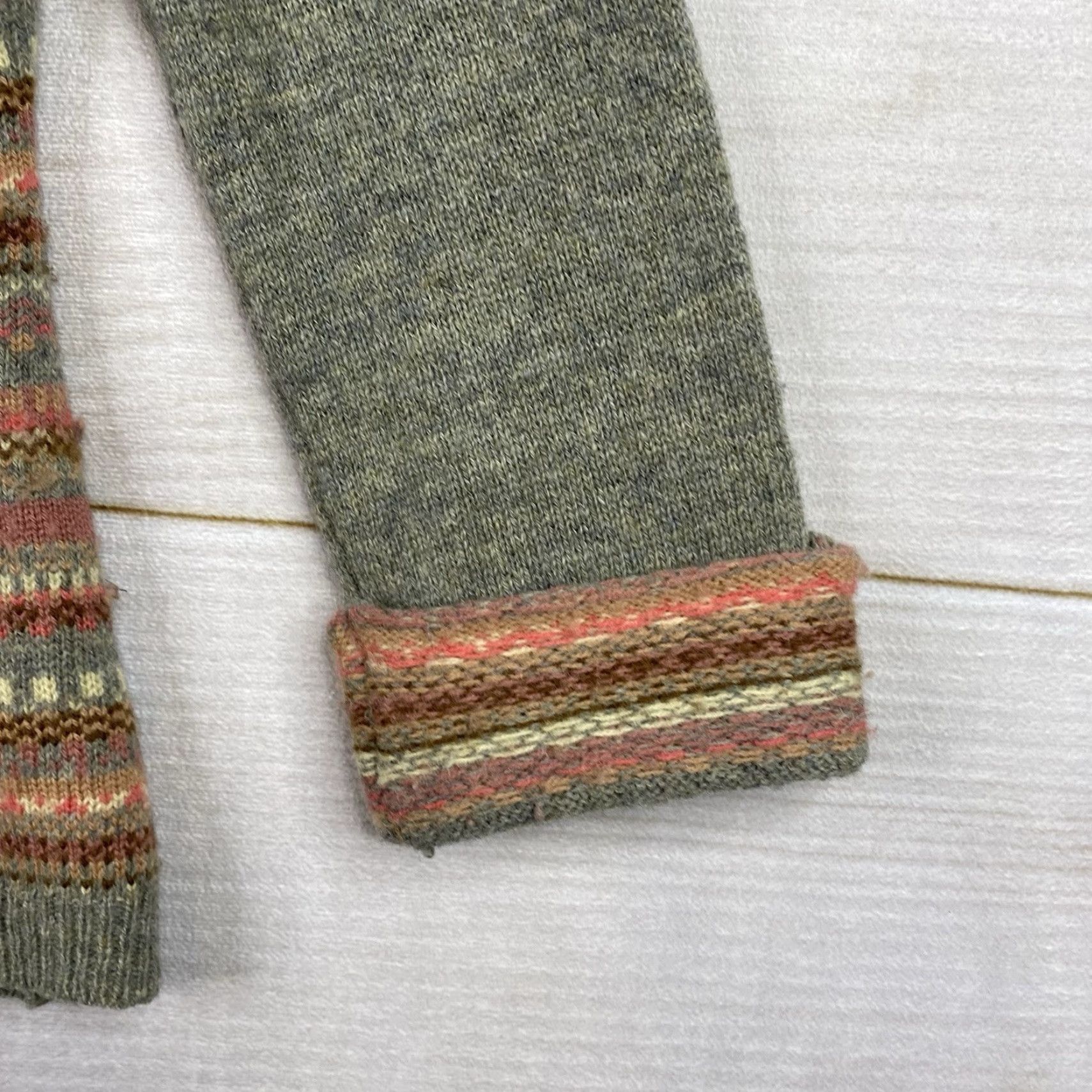 Vintage Garnet Hill Cardigan Women XS Green Stripe Wool Button Cropped Sweater Knit Size XS / US 0-2 / IT 36-38 - 4 Thumbnail