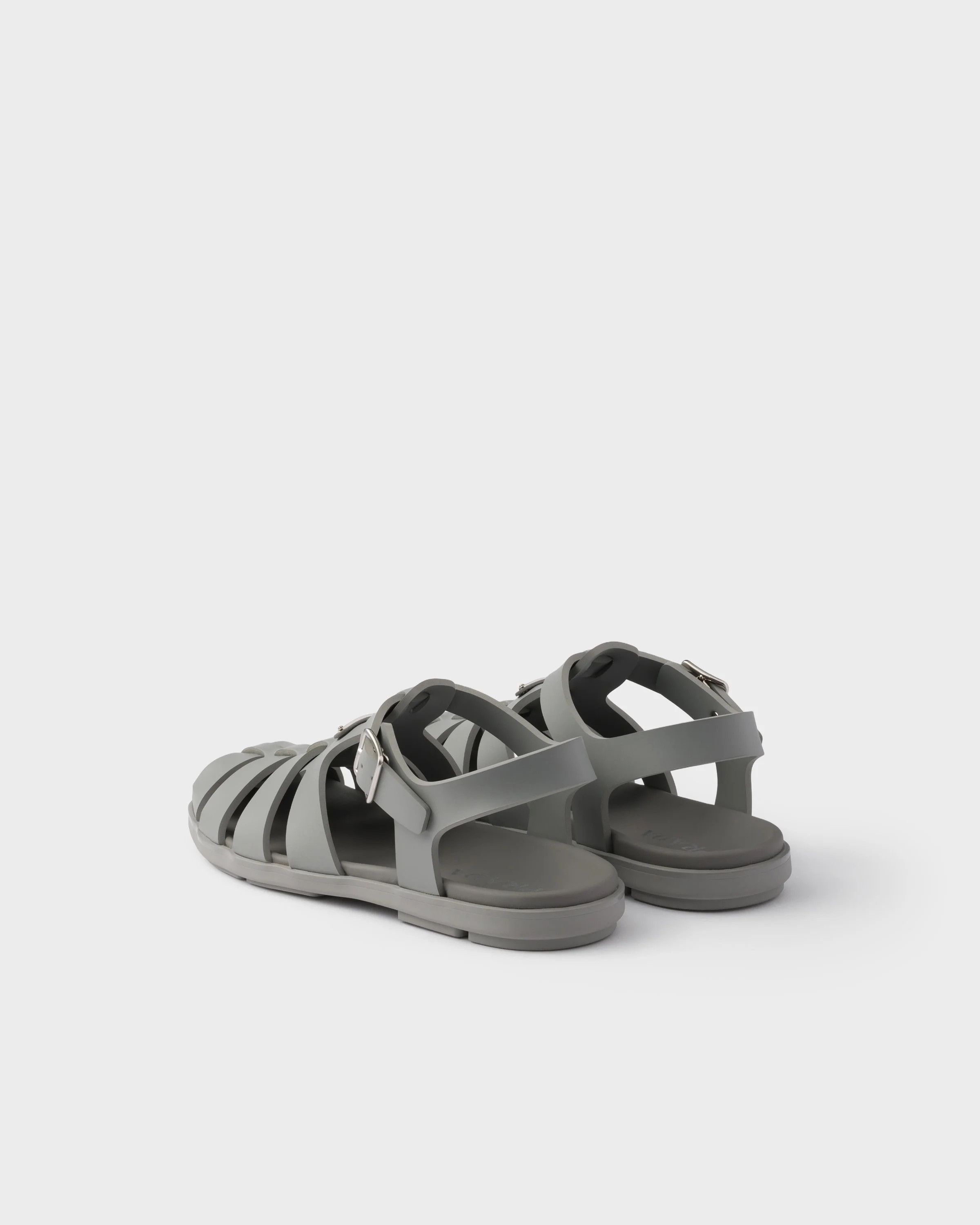 Prada o1mt1gz0526 Rubber Fisherman Sandals in Steel Gray Size US 8 / EU 41 - 4 Thumbnail