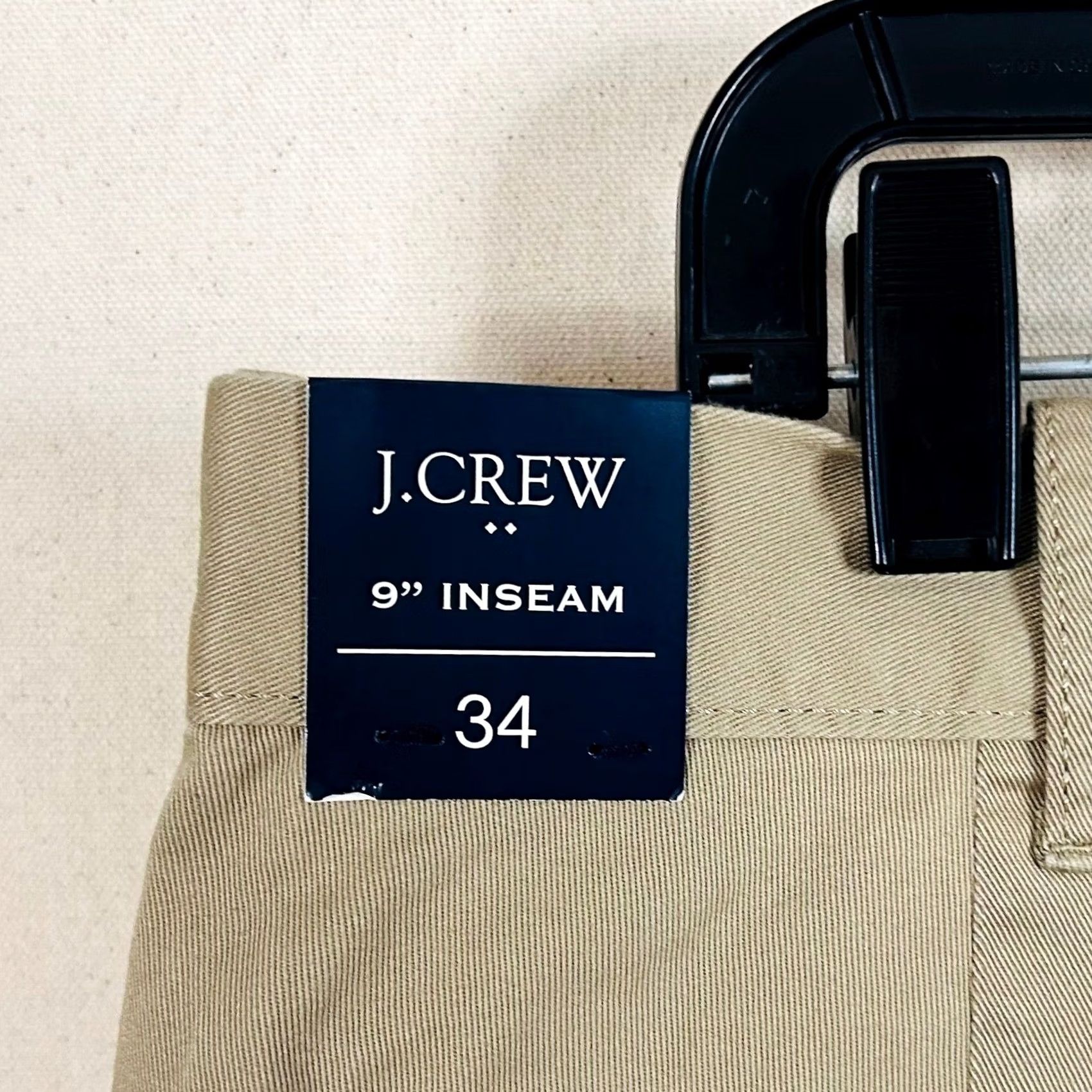 J.Crew J.Crew Chino Shorts Khaki Solid Cotton Blend Casual Mens 34 9" Inseam Size US 34 / EU 50 - 2 Thumbnail