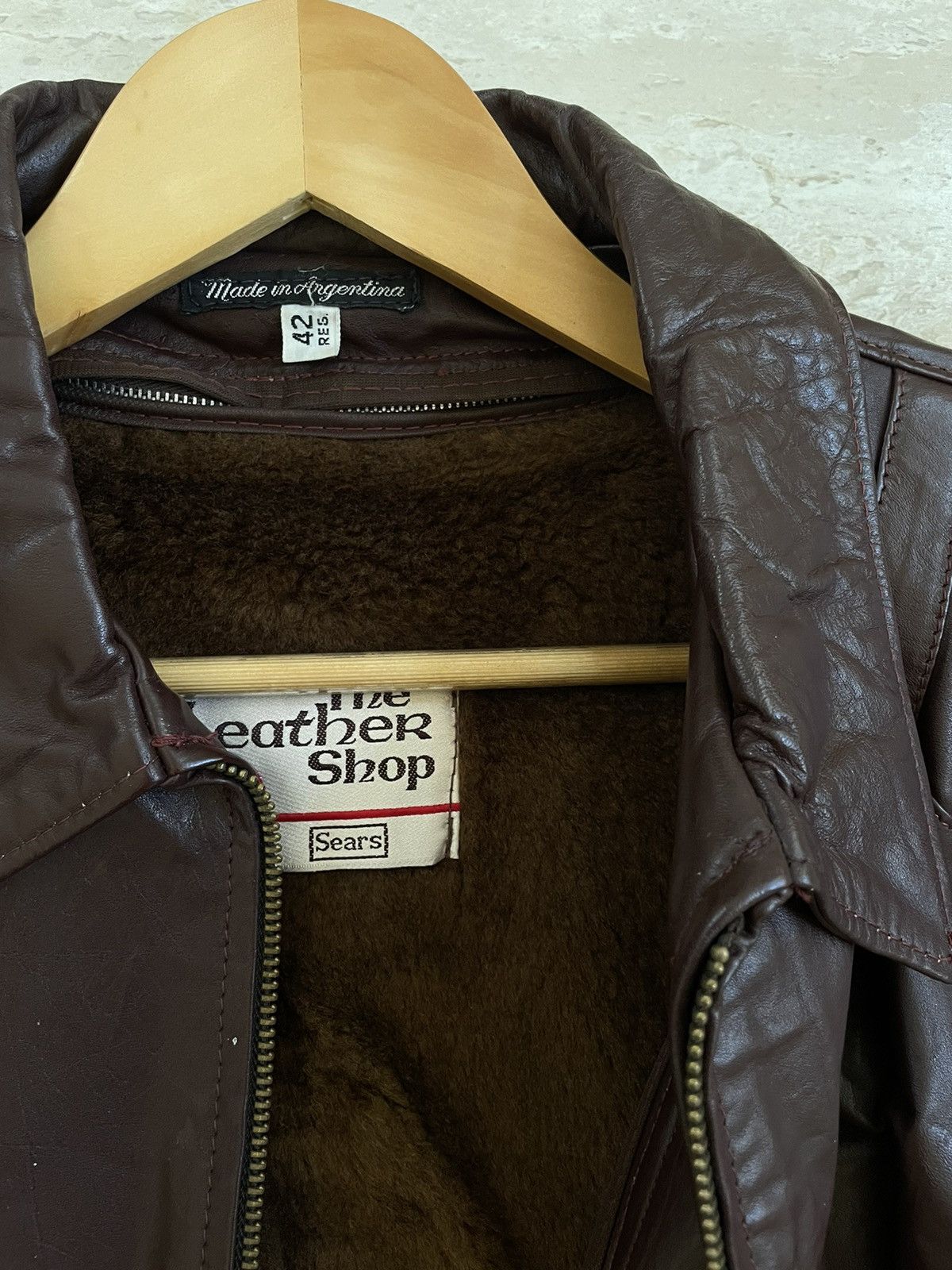 Sears × Vintage 80s Sears Leather Jacket Size US L / EU 52-54 / 3 - 3 Thumbnail