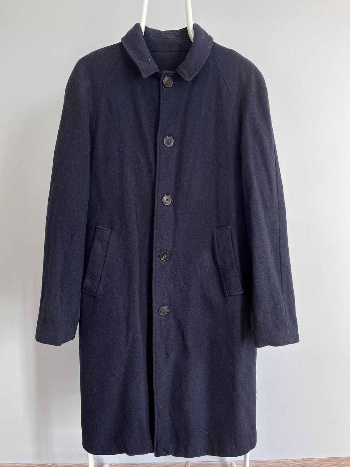 image of Acne Studios Wool Coat in Dark Blue, Men's (Size Small)