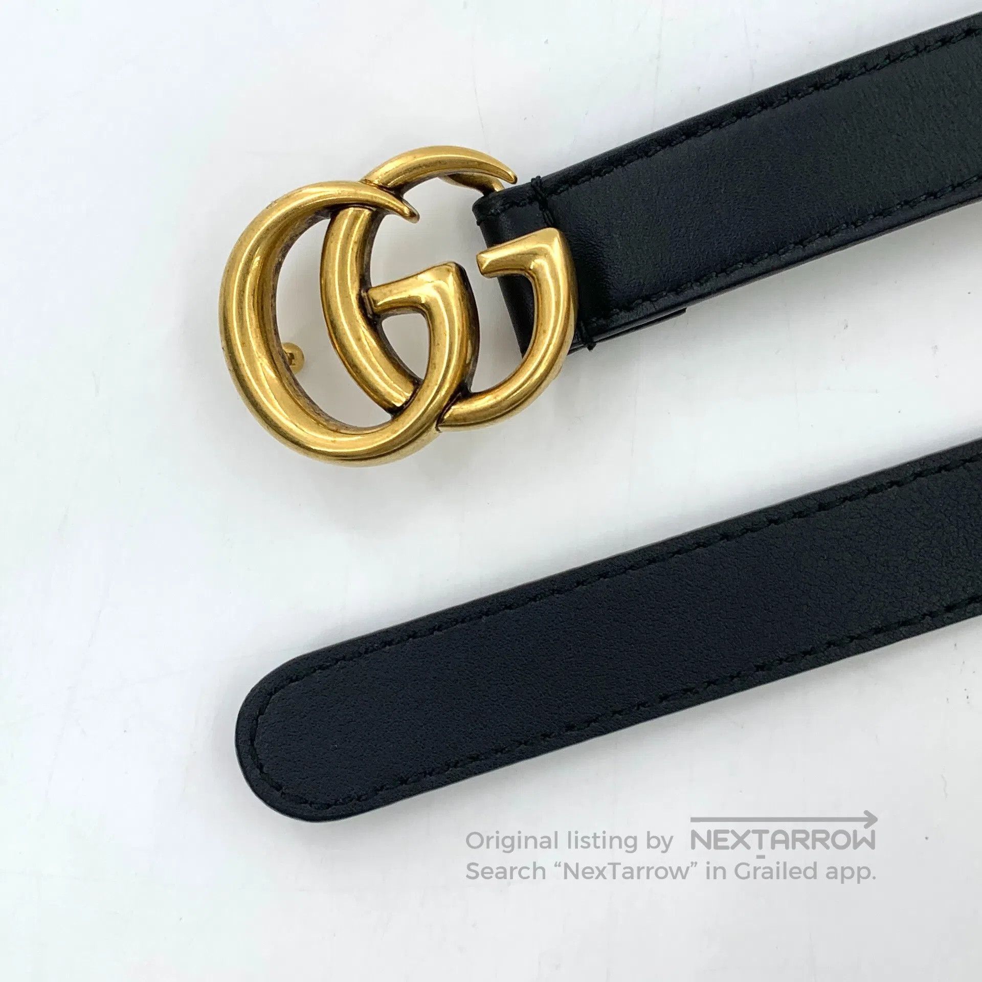 Gucci Guicci Black Double G Smooth Buckle Belt| Size ONE SIZE - 5 Thumbnail