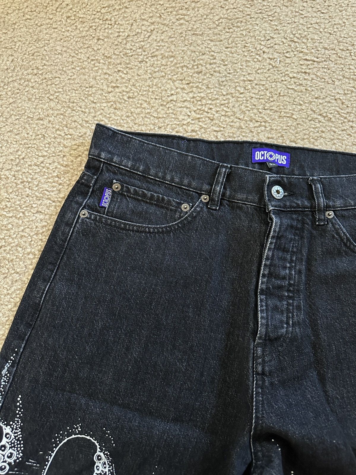 Octopus Octopus print relaxed baggy fit straight leg denim jeans 32 Size US 32 / EU 48 - 7 Thumbnail