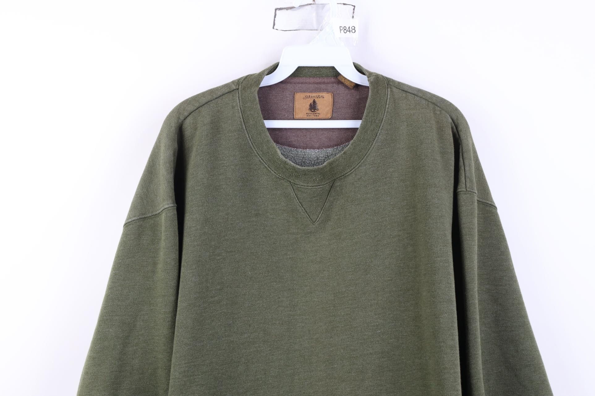 Vintage Vintage 90s Streetwear Heavyweight Crewneck Sweatshirt Green Size US XXL / EU 58 / 5 - 2 Thumbnail