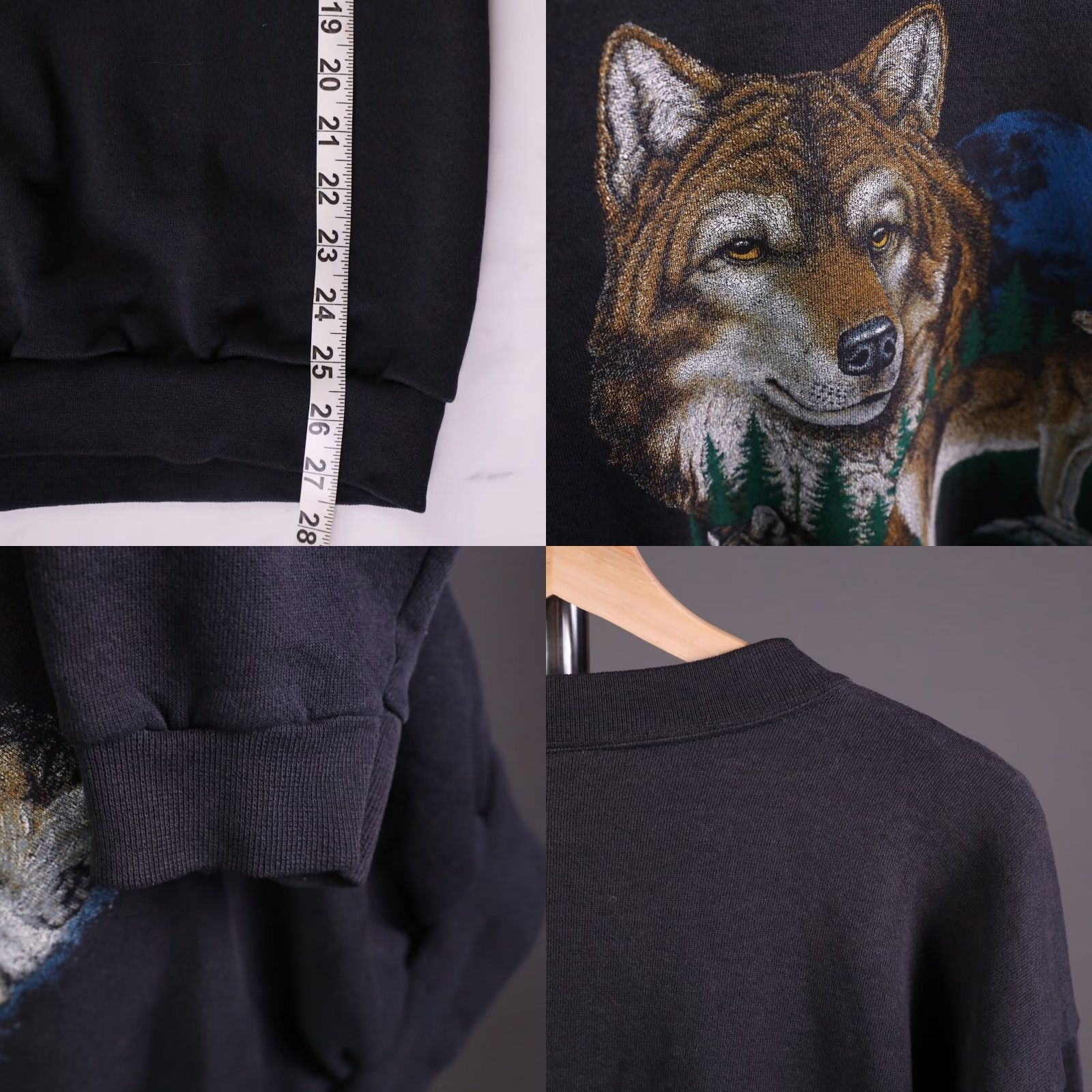 Tultex VINTAGE 90s Wolf Pack Sweatshirt 2XL Black Pullover Fleece Tultex Made in USA Size US XXL / EU 58 / 5 - 8 Thumbnail