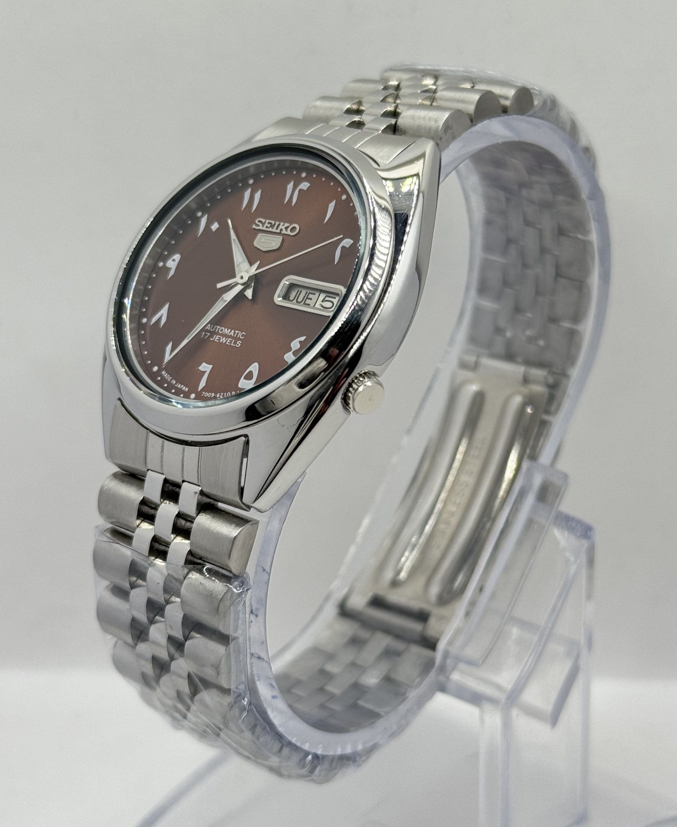 Seiko Seiko 5 Automatic Arabic Dial Wrist Watch Day/Date Japan Size 36 - 5 Thumbnail