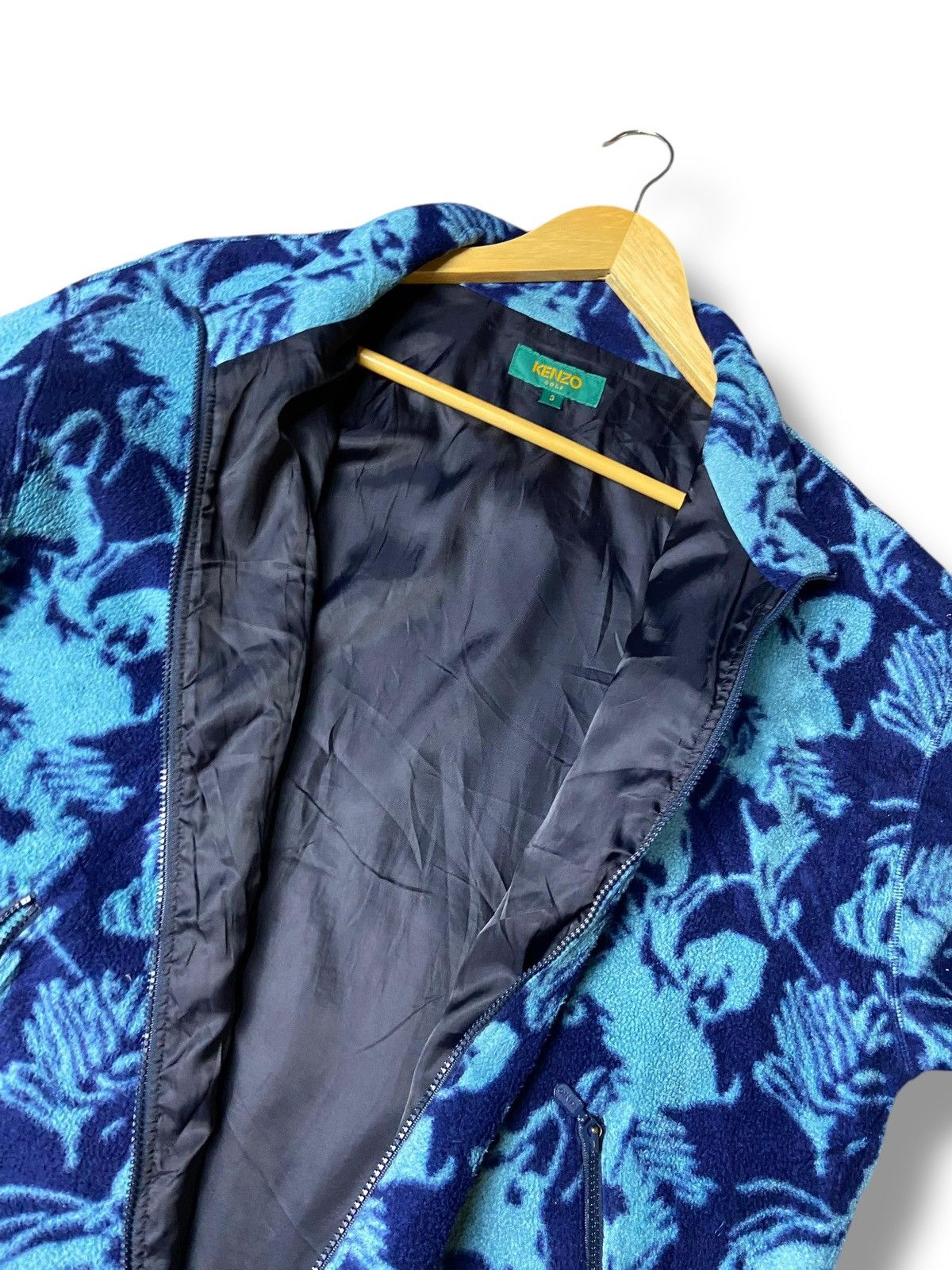 Japanese Brand × Kenzo × Vintage KENZO GOLF Fish Patterned Fleece Jacket (132) Size US S / EU 44-46 / 1 - 4 Thumbnail