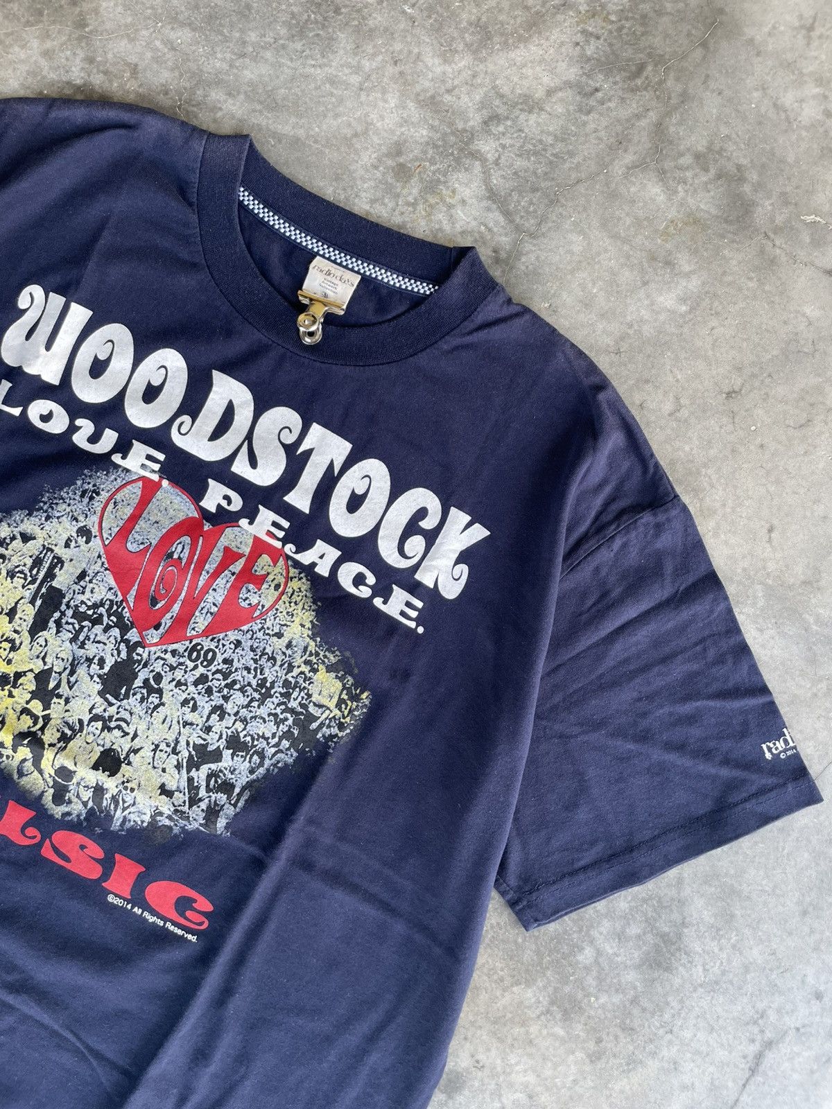 Band Tees Woodstock Love Peace Music Radio Days ©2014 Size US XXL / EU 58 / 5 - 4 Thumbnail