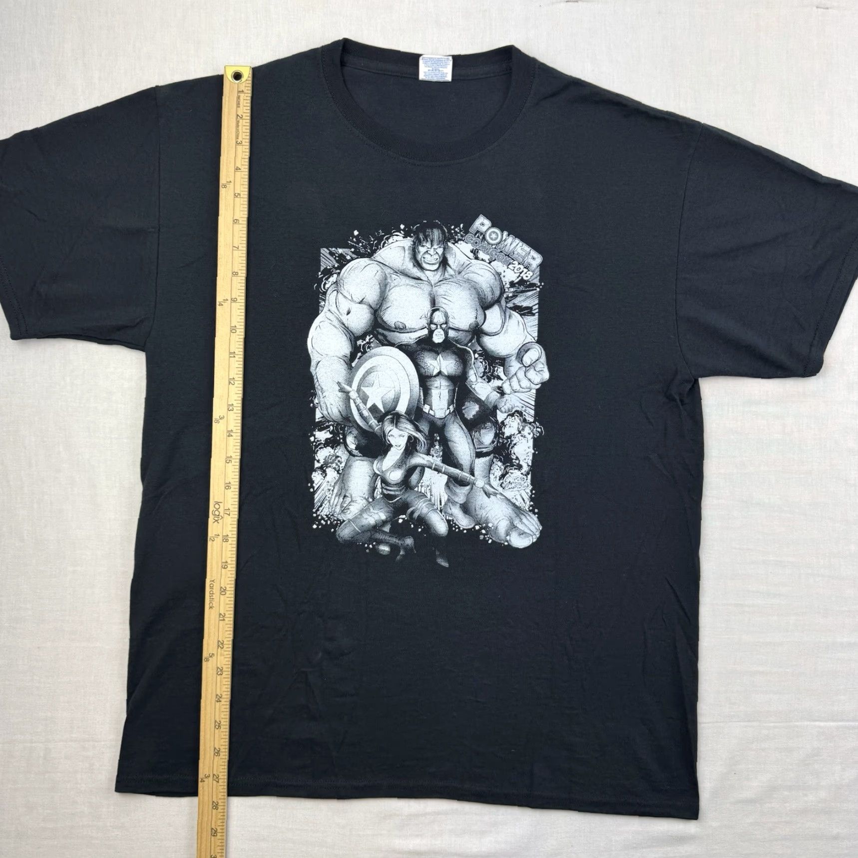 Vintage Power Comicon 2018 T Shirt Adult Large Black Avengers Hulk Captain America Men's Union? Size US L / EU 52-54 / 3 - 5 Thumbnail