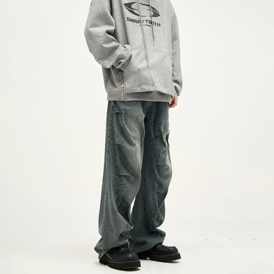 Japanese Brand × Vintage Stacked Jeans Men Loose Streetwear Size US 31 - 4 Thumbnail