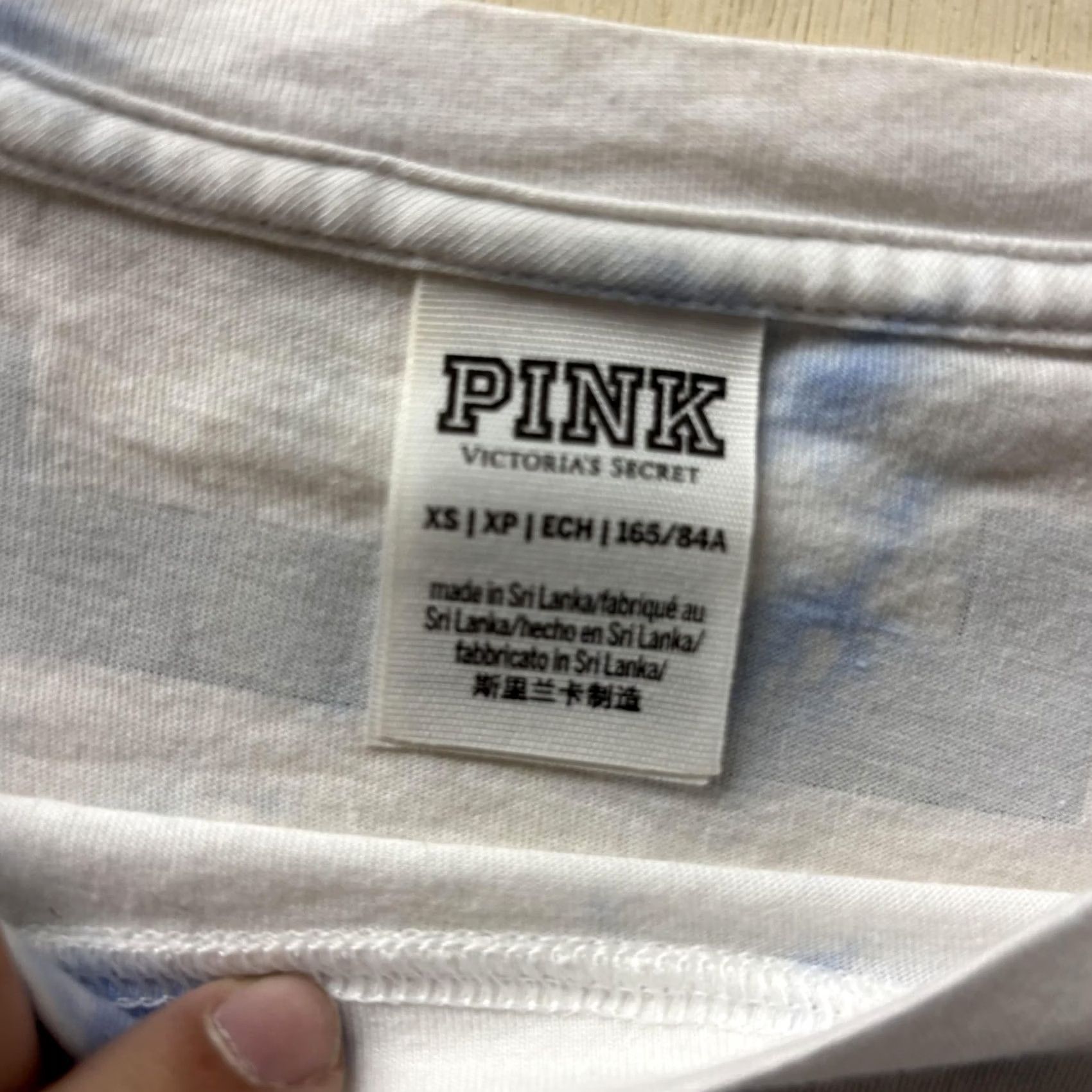 Vintage PINK Shirt Womens XS White Tie-Dye Long Sleeve Dog Logo Top Size XS / US 0-2 / IT 36-38 - 3 Thumbnail