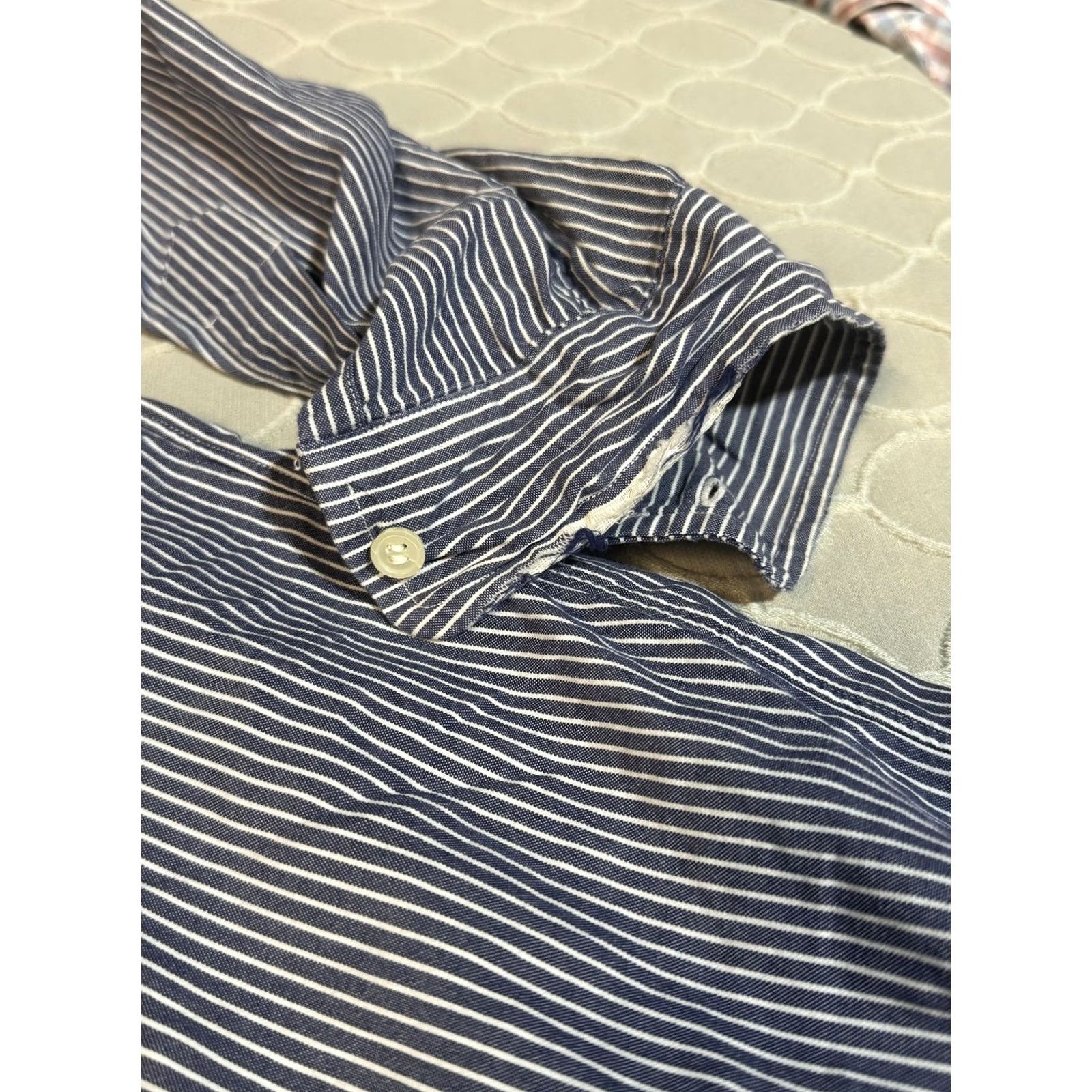 Ralph Lauren Ralph Lauren Blake Shirt Mens Large Blue White Striped Button Down Classic Cotton Dress Shirt Size 42R - 6 Thumbnail