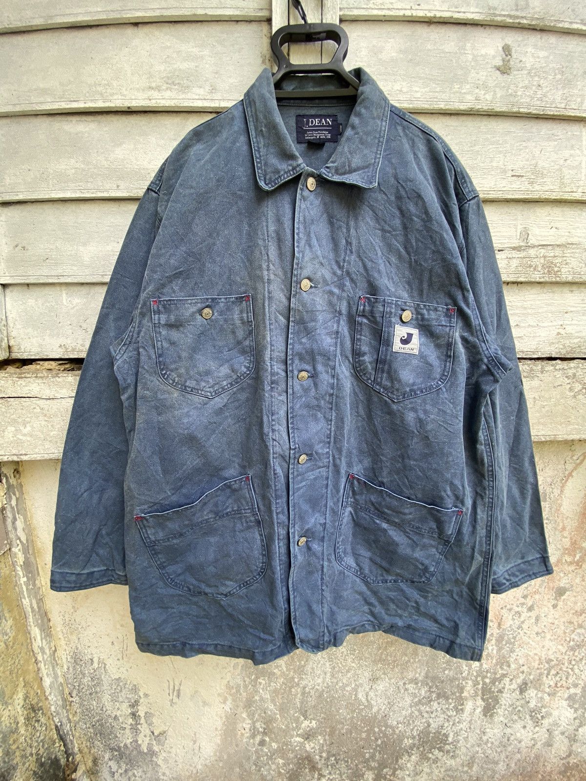 Vintage Vintage James Dean Oversized Denim Chore Jacket Size US L / EU 52-54 / 3 - 2 Thumbnail