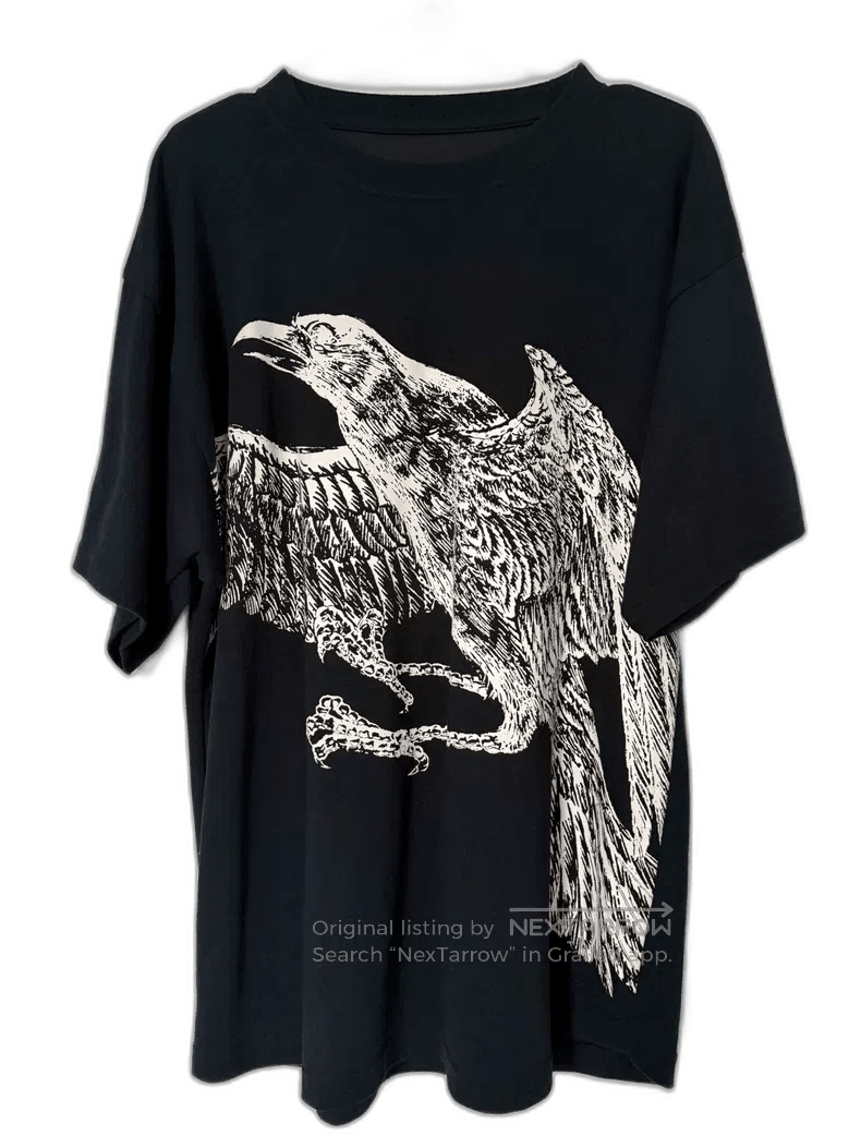 Yohji Yamamoto Yohji Yamamoto NEW ERA Crow Print Tee Size US M / EU 48-50 / 2 - 1 Thumbnail