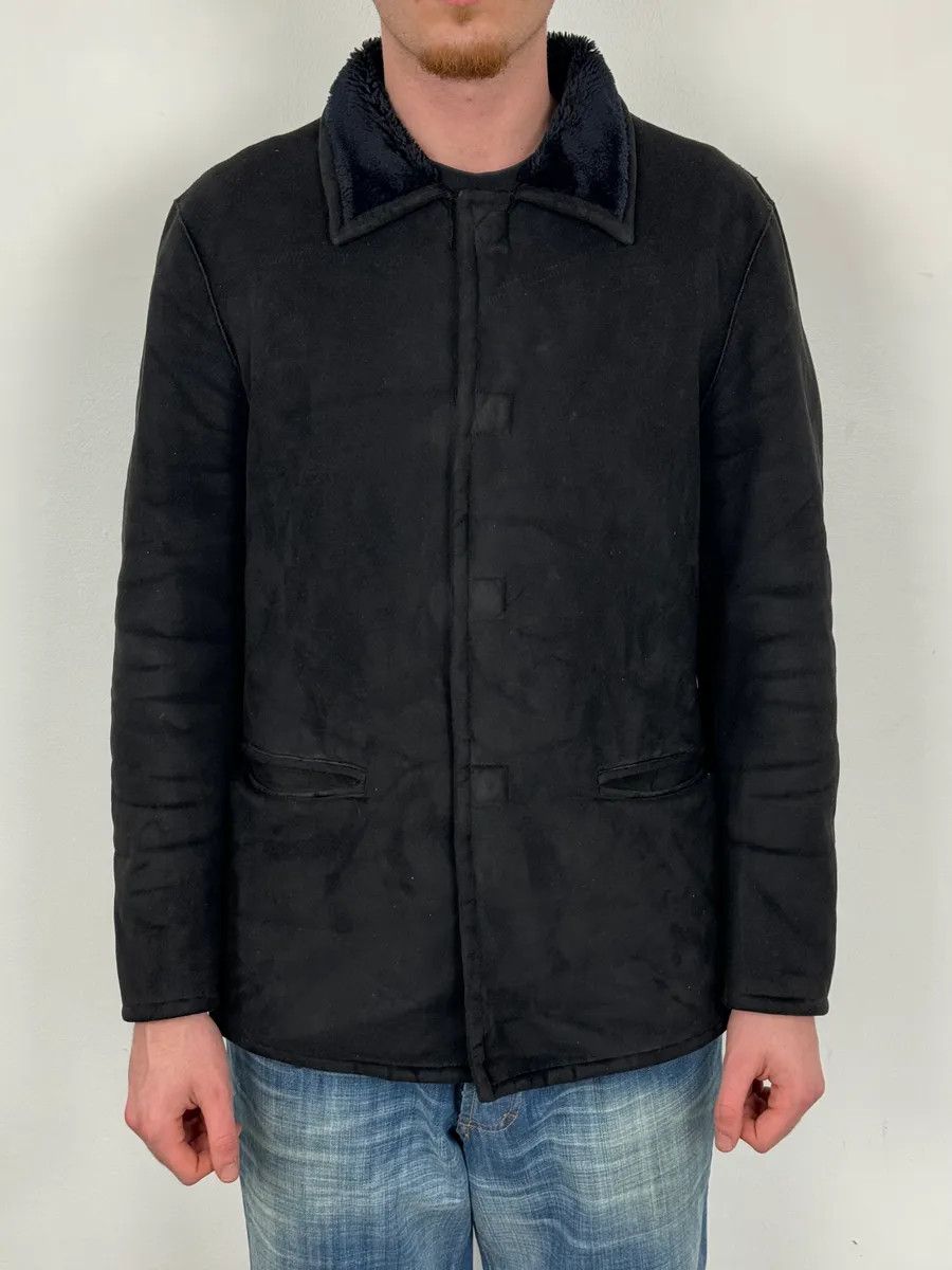 Armani Collezioni 2000s Armani Collezioni Black Faux Fur Coat Size US M / EU 48-50 / 2 - 2 Thumbnail