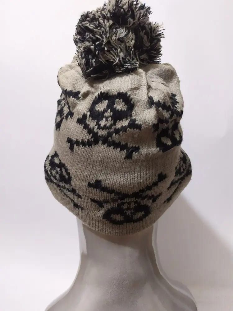 Handmade Unknown Fullprint Skull Beanie Punk Bondage design hats Size ONE SIZE - 5 Thumbnail