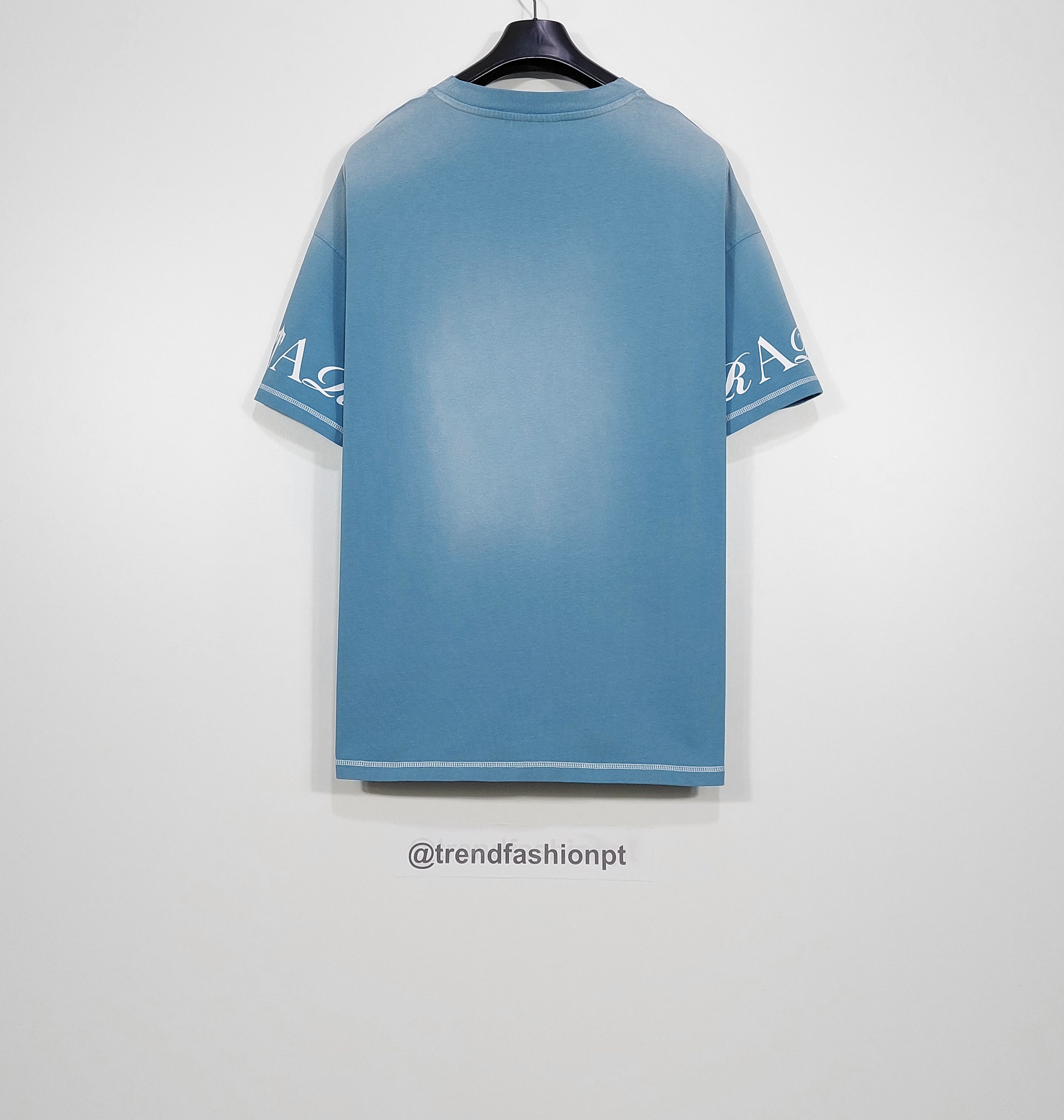 Trapstar London script logo print cotton tshirt - white / blue L Size US L / EU 52-54 / 3 - 9 Thumbnail