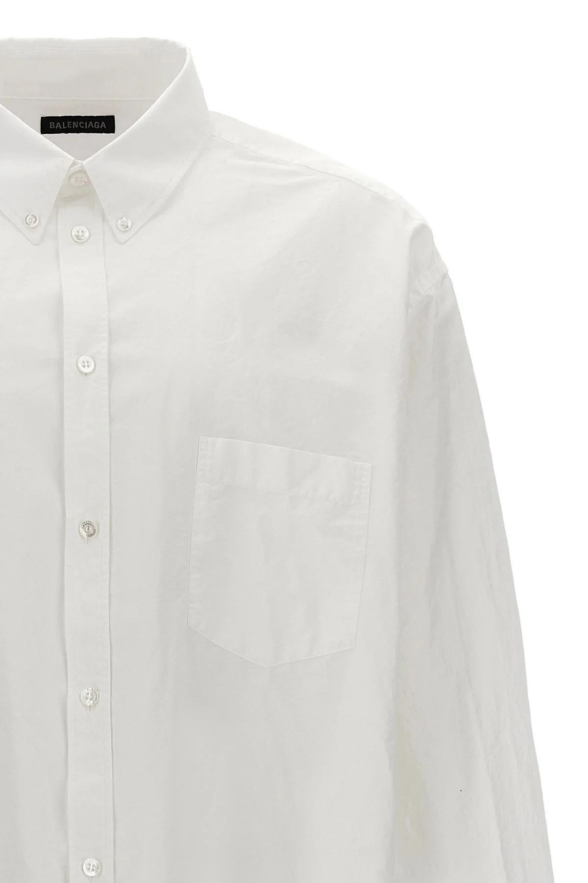 Balenciaga o1in1g1125 L/S Large Fit Shirt in White Size US S / EU 44-46 / 1 - 4 Thumbnail
