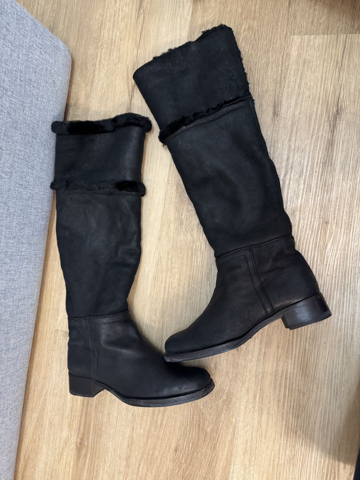 Jil Sander Jil Sander Leather Fur High Boots Rare size 37 Size US 7 / IT 37 - 12 Thumbnail