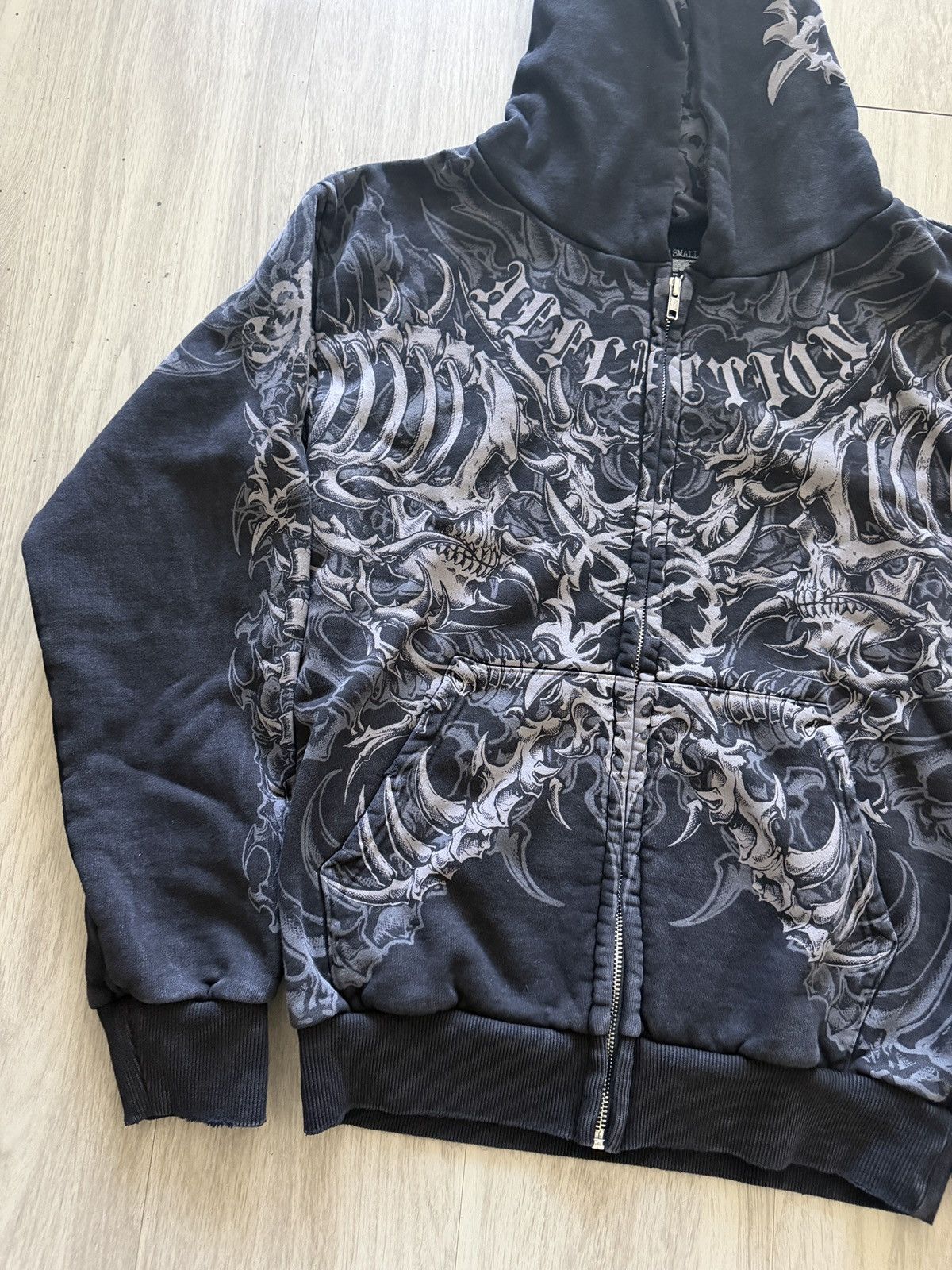 Affliction Ken Carson x Affliction Black Gorecore Lament Zip Up Hoodie Size US S / EU 44-46 / 1 - 2 Thumbnail