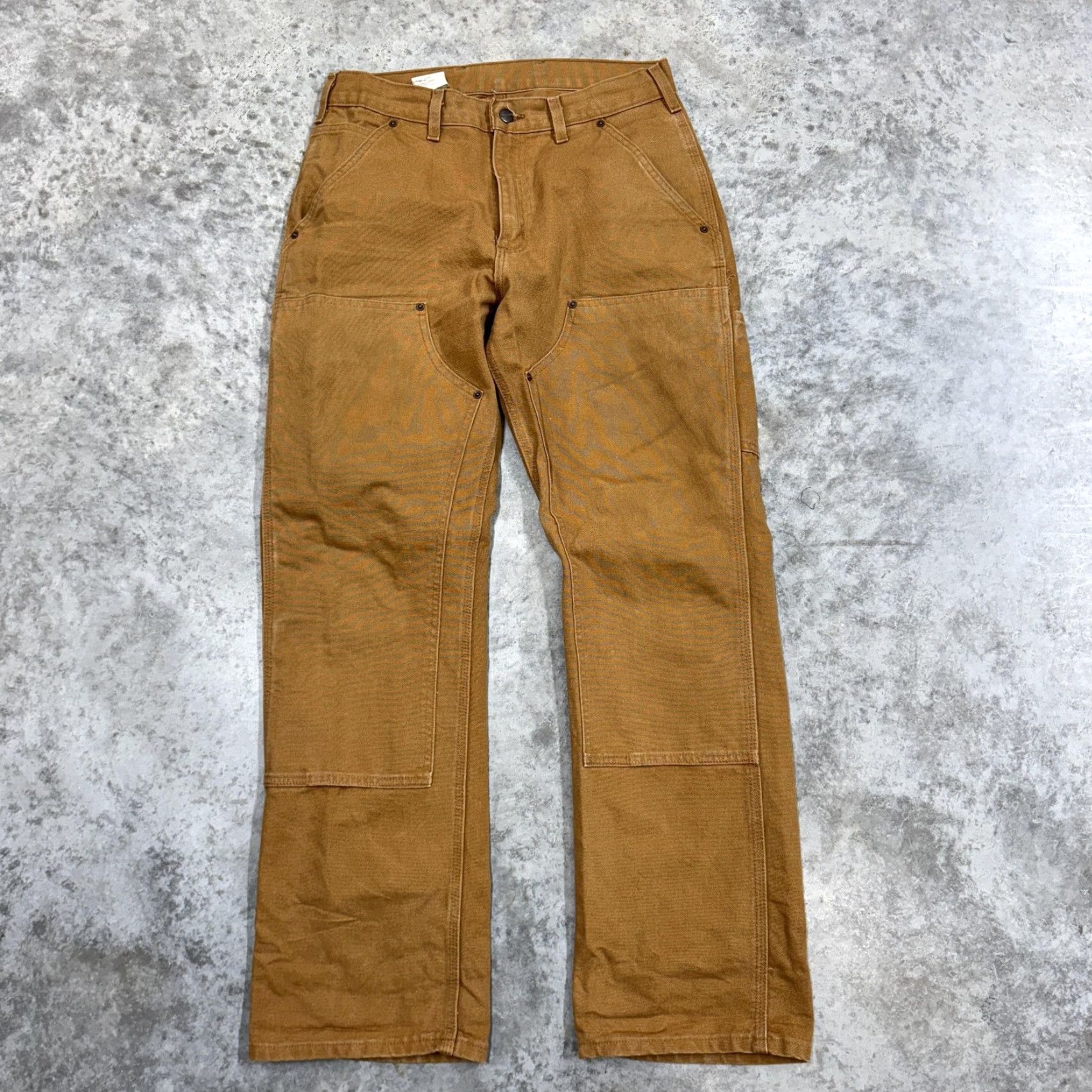 Carhartt VINTAGE Carhartt Pants Mens 31x32 Brown Canvas Carpenter BRN Brown Canvas Pants 31x32 Carhartt Original Dungaree Fit Mens Size US 31 - 2 Thumbnail