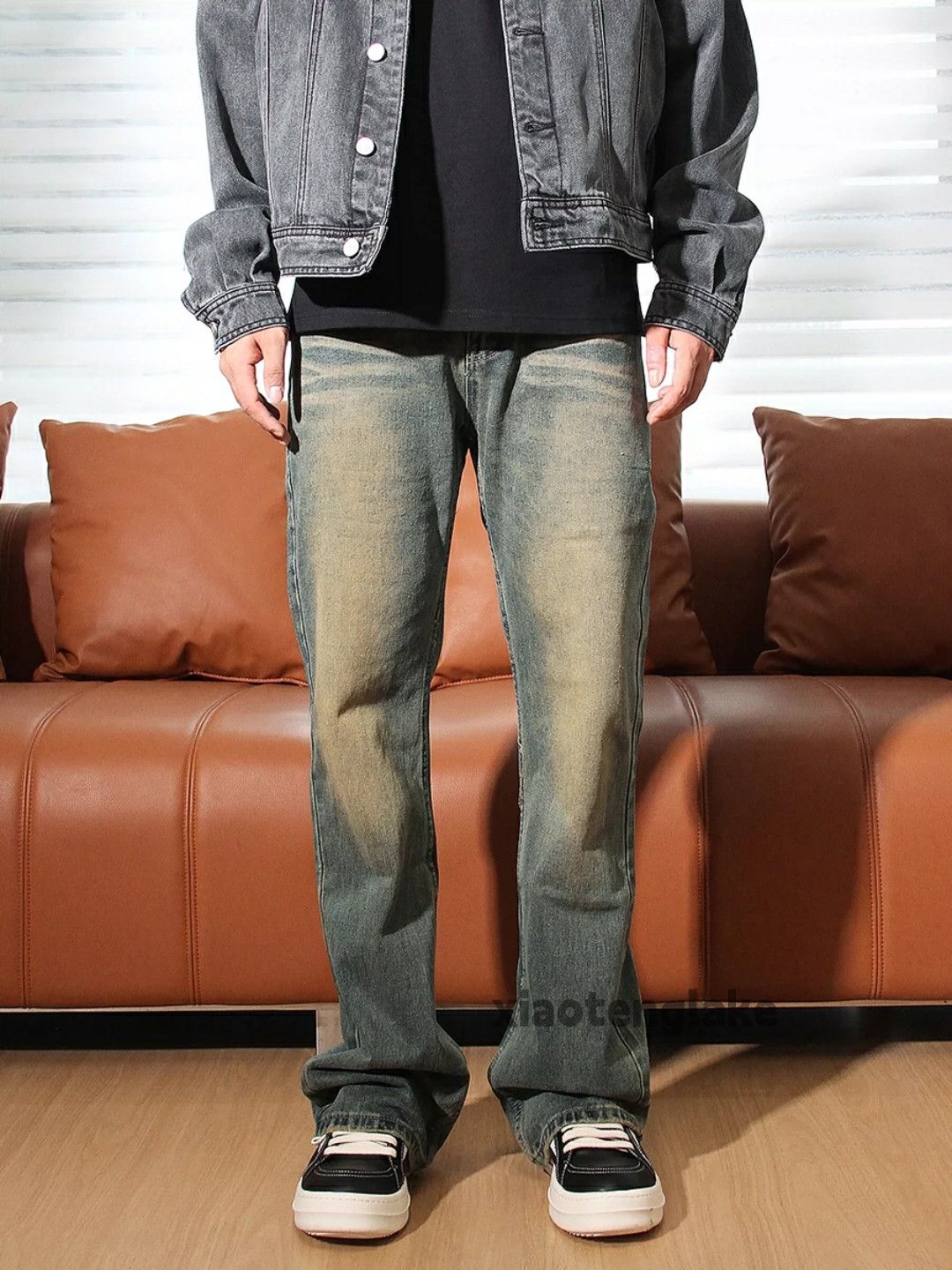 Jean × Vintage washed faded punk grunge bootcut damaged stain jeans Size US 28 / EU 44 - 3 Thumbnail