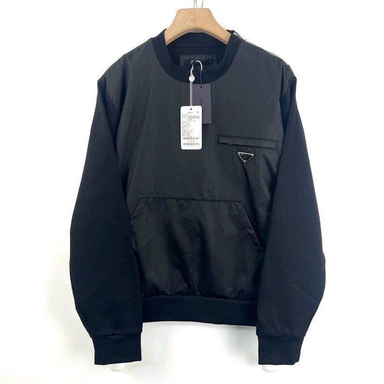 Prada Triangle nylon stitching sweatshirt 2505-Nextarrow