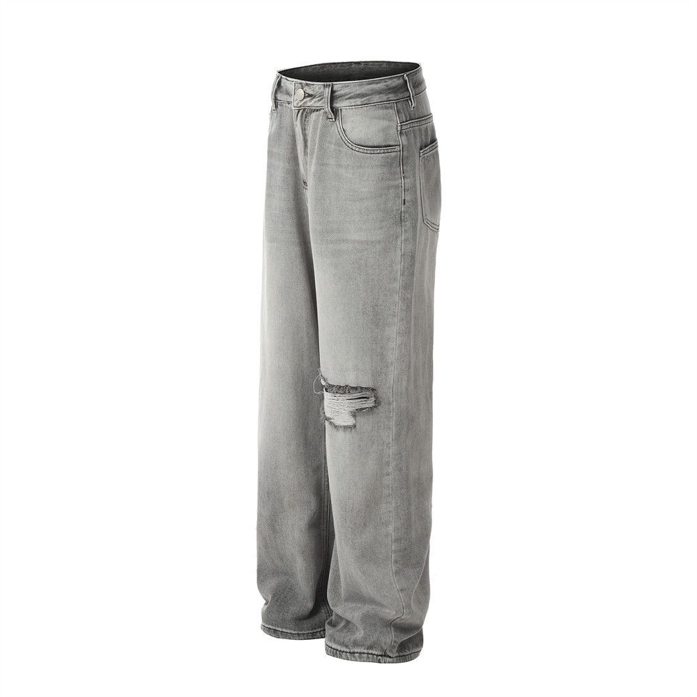 Japanese Brand × Jean American loose washed gray casual ripped jeans Size US 32 / EU 48 - 2 Thumbnail