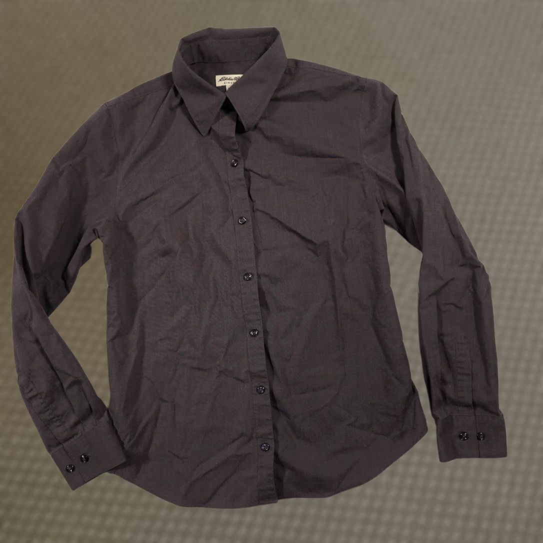 Eddie Bauer Eddie Bauer Shirt Womens S Gray Button Front Long Sleeve Cotton Top Size S / US 4 / IT 40 - 1 Thumbnail