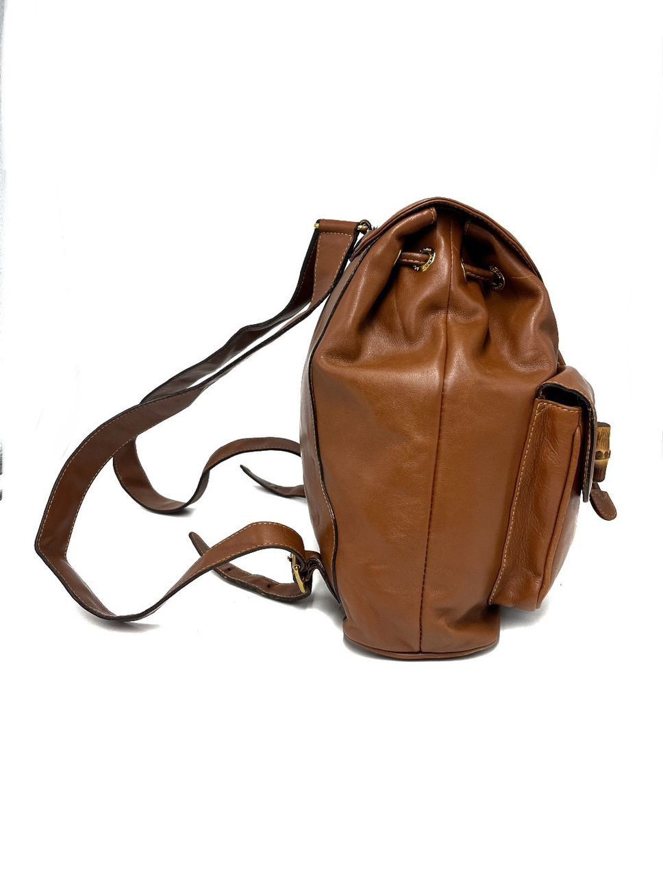 Gucci Authentic Gucci Bamboo Leather Backpack Size ONE SIZE - 3 Thumbnail