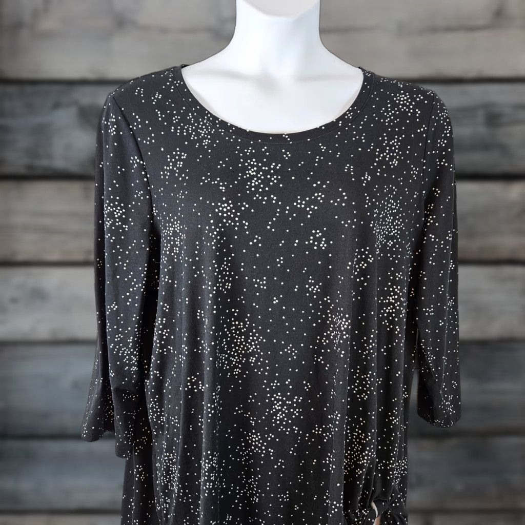 Vintage Lane Bryant Womens Tunic Top 22/24 Black White 3/4 Sleeve Blouse Shirt Womens Plus Size 22 Size 3XL / US 20-22 - 1 Thumbnail