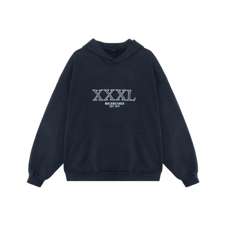 Balenciaga Balenciaga Black Logo Long Sleeve Hoodie 0079 Size US M / EU 48-50 / 2 - 1 Thumbnail