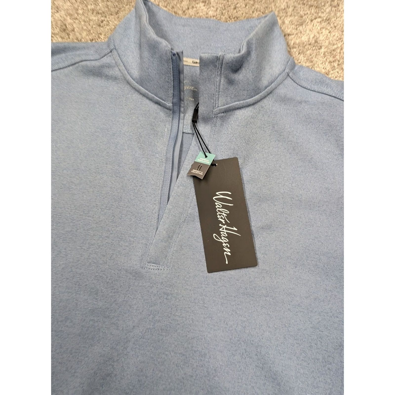 Vintage Walter Hagen Men Small Quarter Zip Sweater Pullover Blue Thermal NWT Size US S / EU 44-46 / 1 - 3 Thumbnail